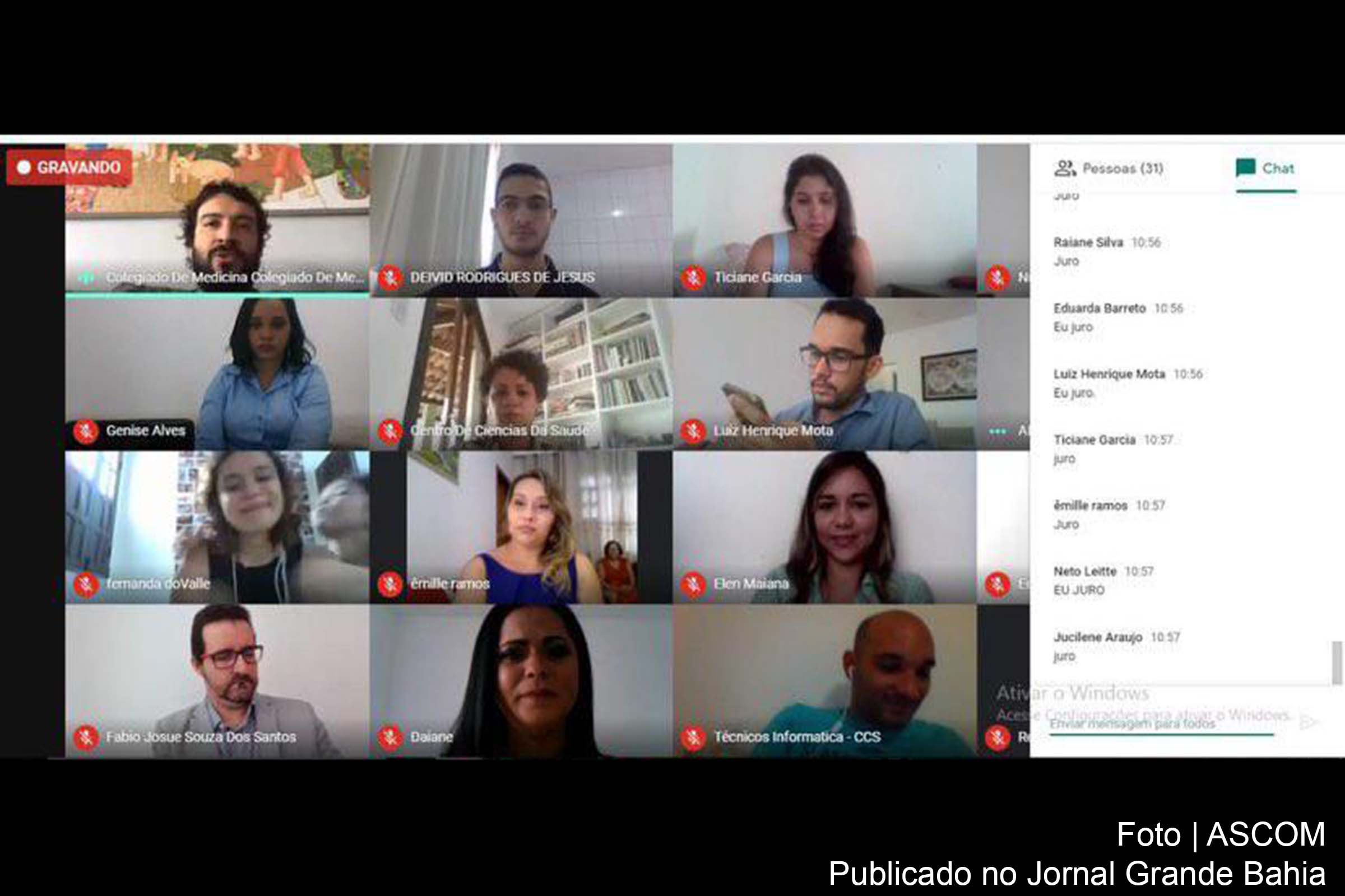 18 estudantes de Medicina foram reunidos virtualmente para cerimônia de colação de grau antecipada.
