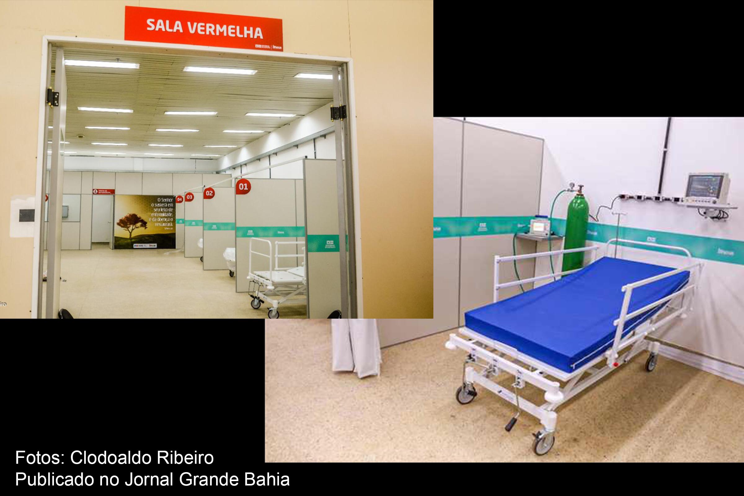 Unidade de Atendimento Covid-19 no Centro de Convenções de Ilhéus.