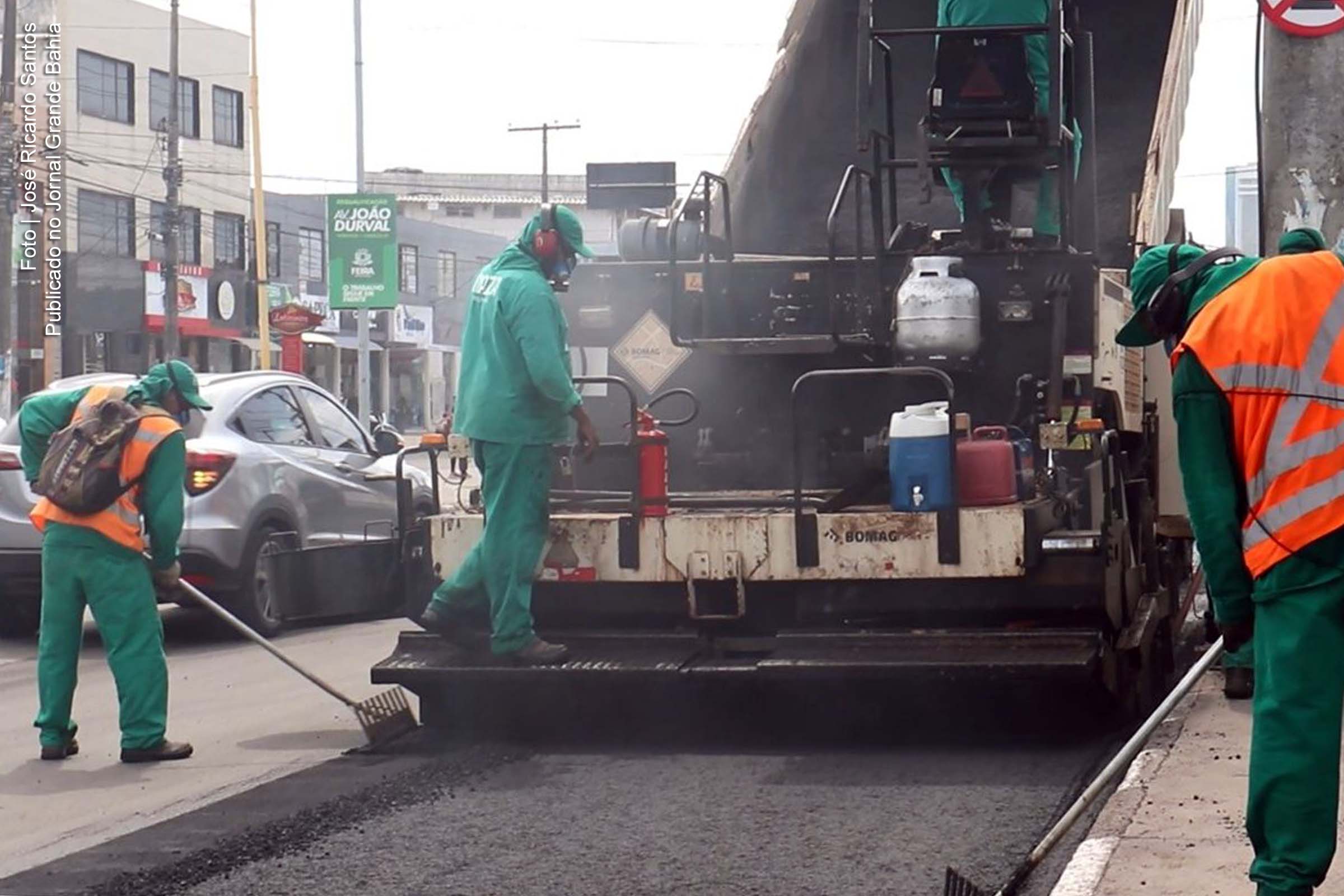 Prefeitura de Feira de Santana realiza nova pavimentação asfáltica na Avenida João Durval
