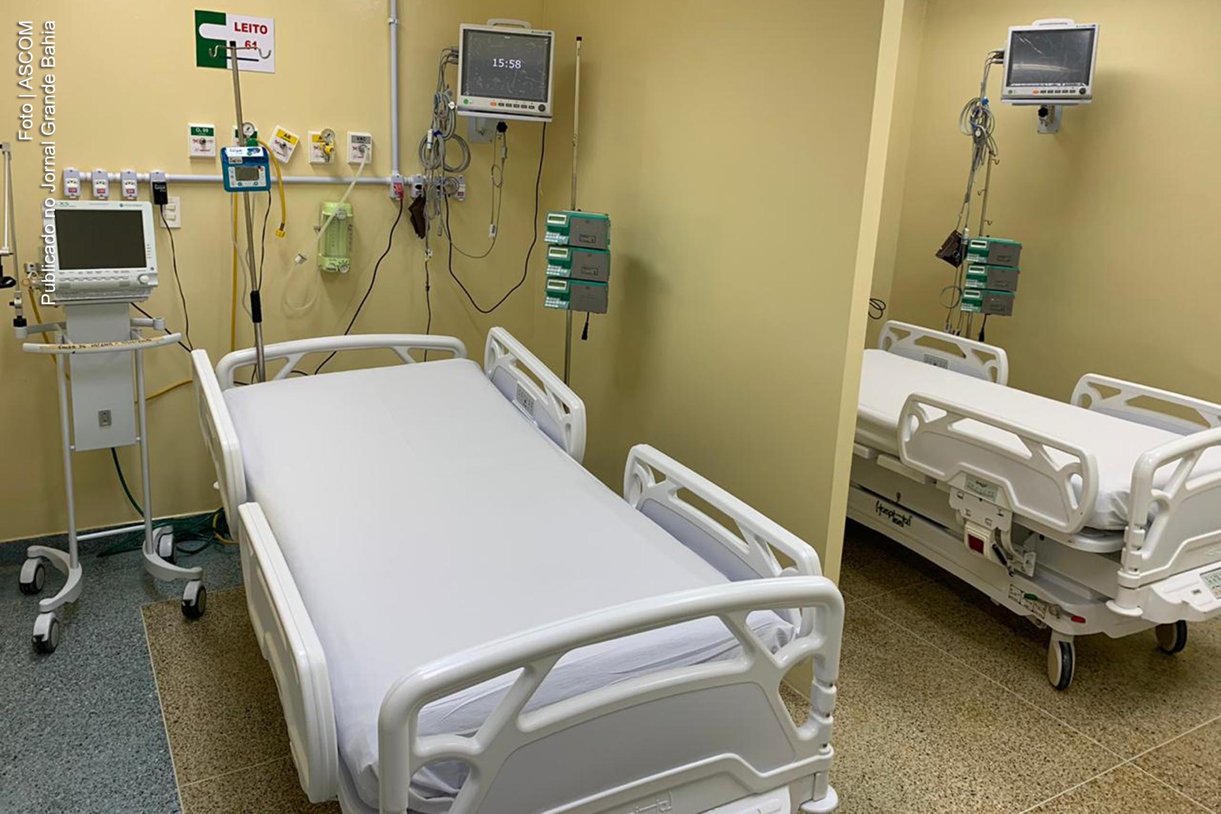 Leitos de UTI do Hospital Clériston Andrade são destinados para pacientes com a Covid-19.