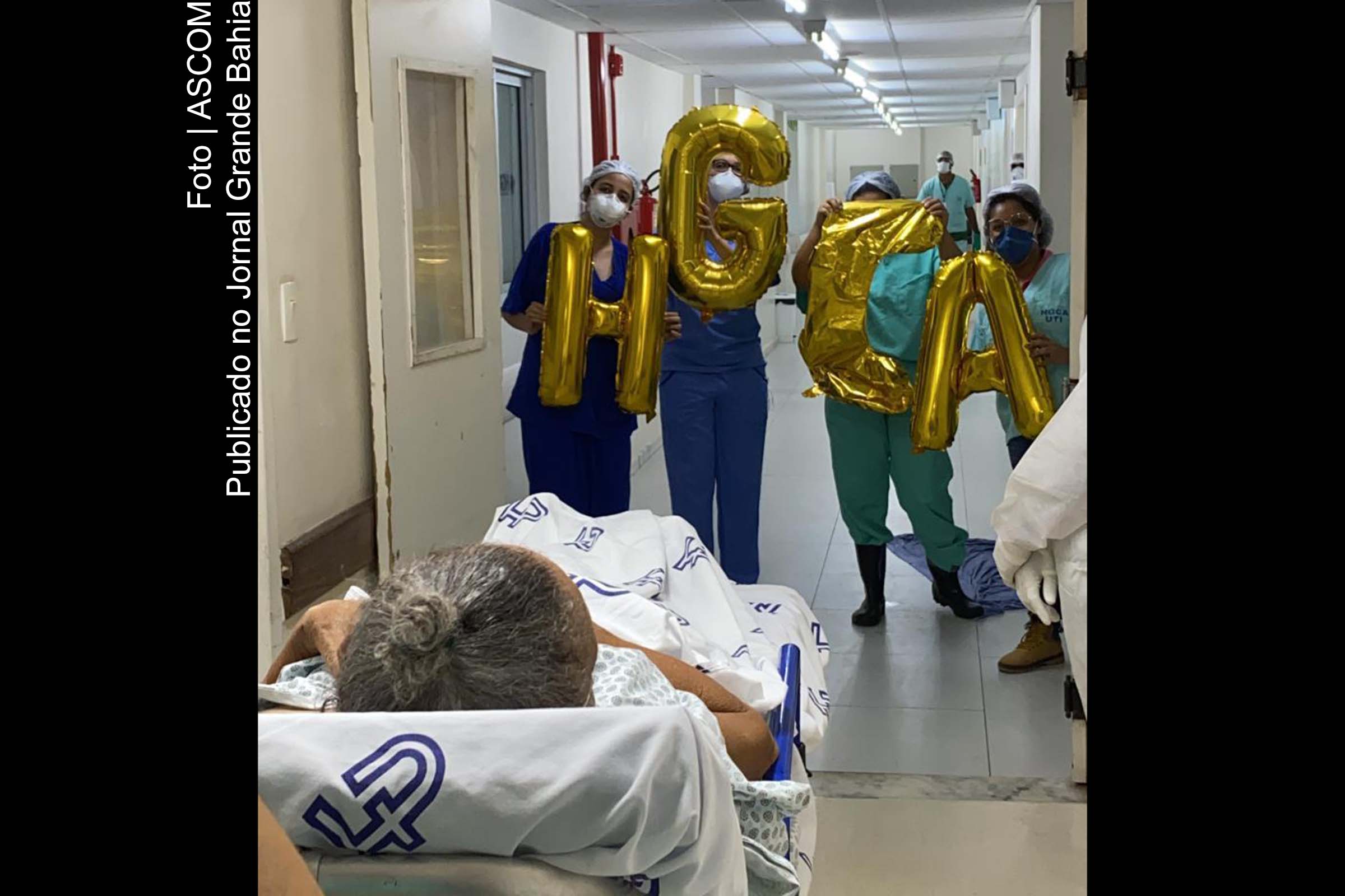 Idosa de 68 anos que estava internada na Unidade de Tratamento para Covid-19 recebeu alta após ficar internada 15 dias.