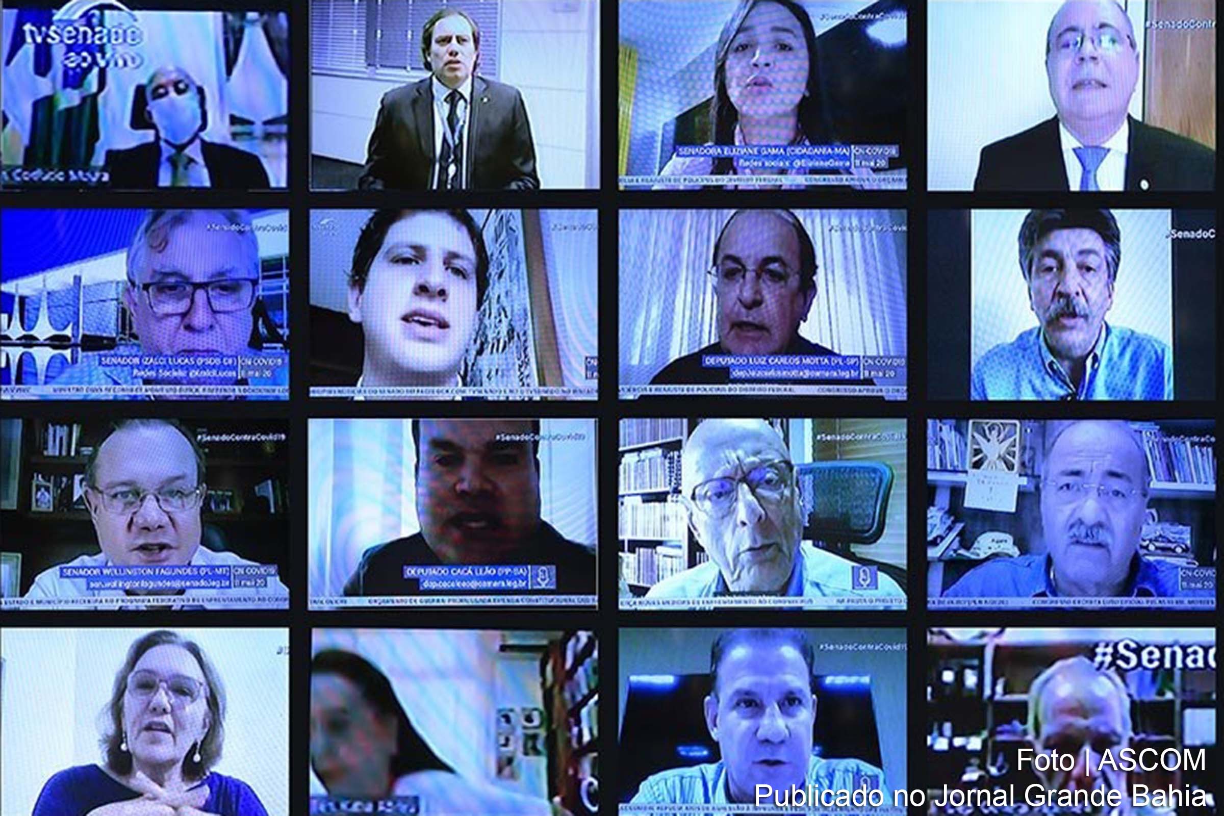 Videoconferência com Pedro Guimarães, presidente da Caixa Econômica, reuniu senadores e deputados.