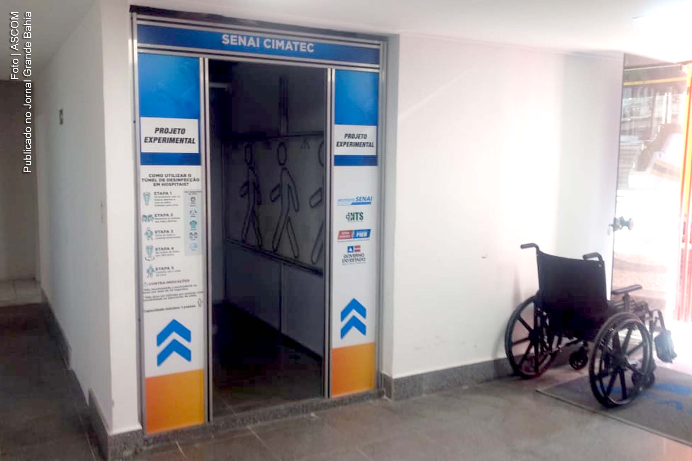 Hospitais de Salvador, Remanso e Irecê passam a contar com Túneis de desinfecção do Senai Cimatec. O equipamento voltado para uso dos profissionais de Saúde devidamente paramentados com EPIs.