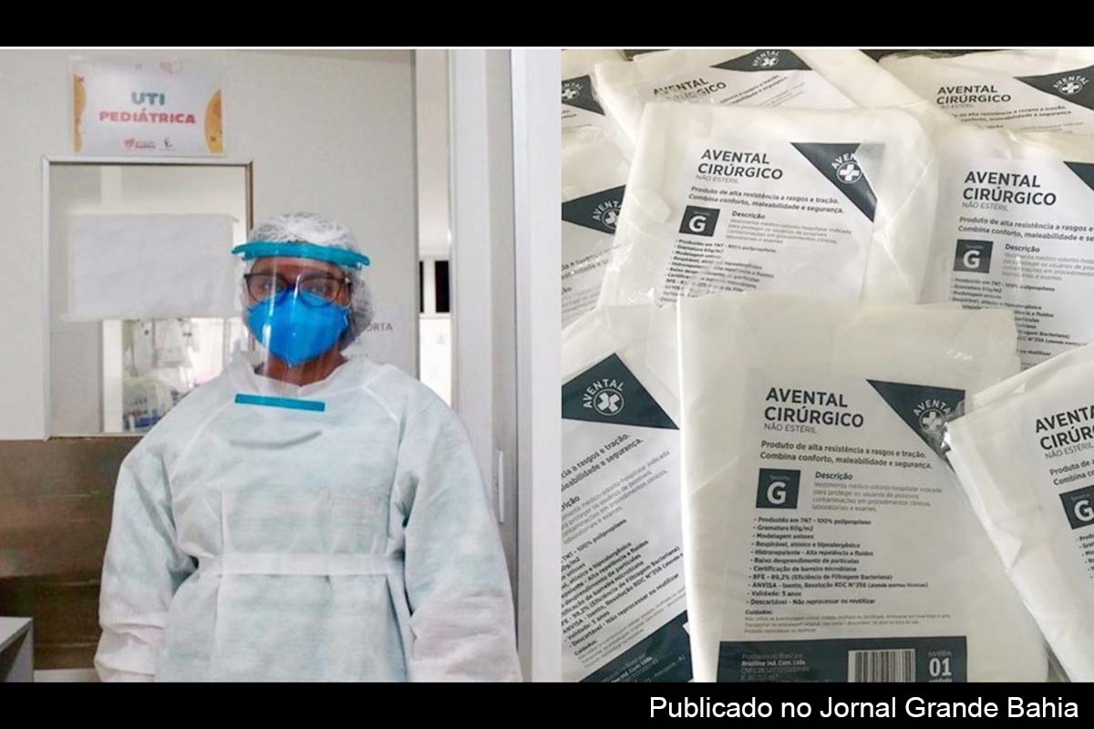 Hospital Martagão Gesteira recebeu aventais cirúrgicos e meia tonelada de alimentos arrecadada pelos postos de combustíveis de Salvador.