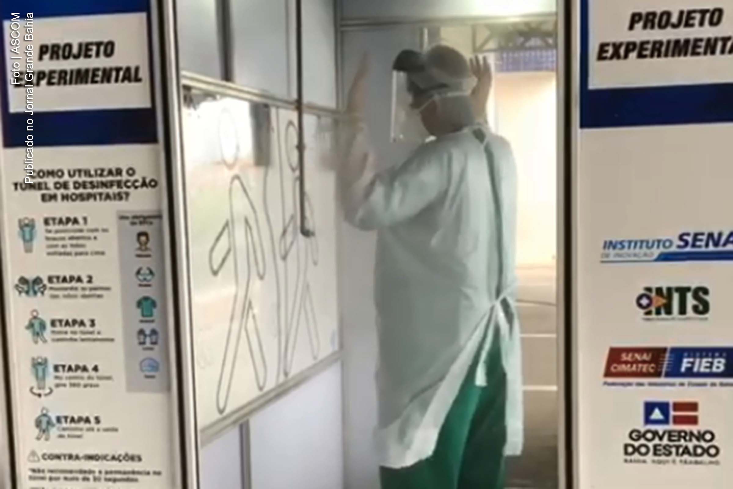 Hospital Regional de Santo Antônio de Jesus passa a contar com Túnel de desinfecção do Senai Cimatec.
