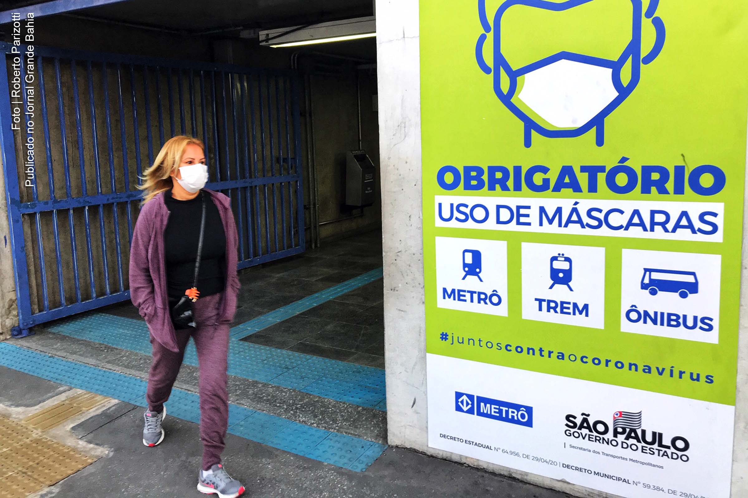 Obrigação de usar máscaras também valerá para táxis e para o transporte por aplicativos.