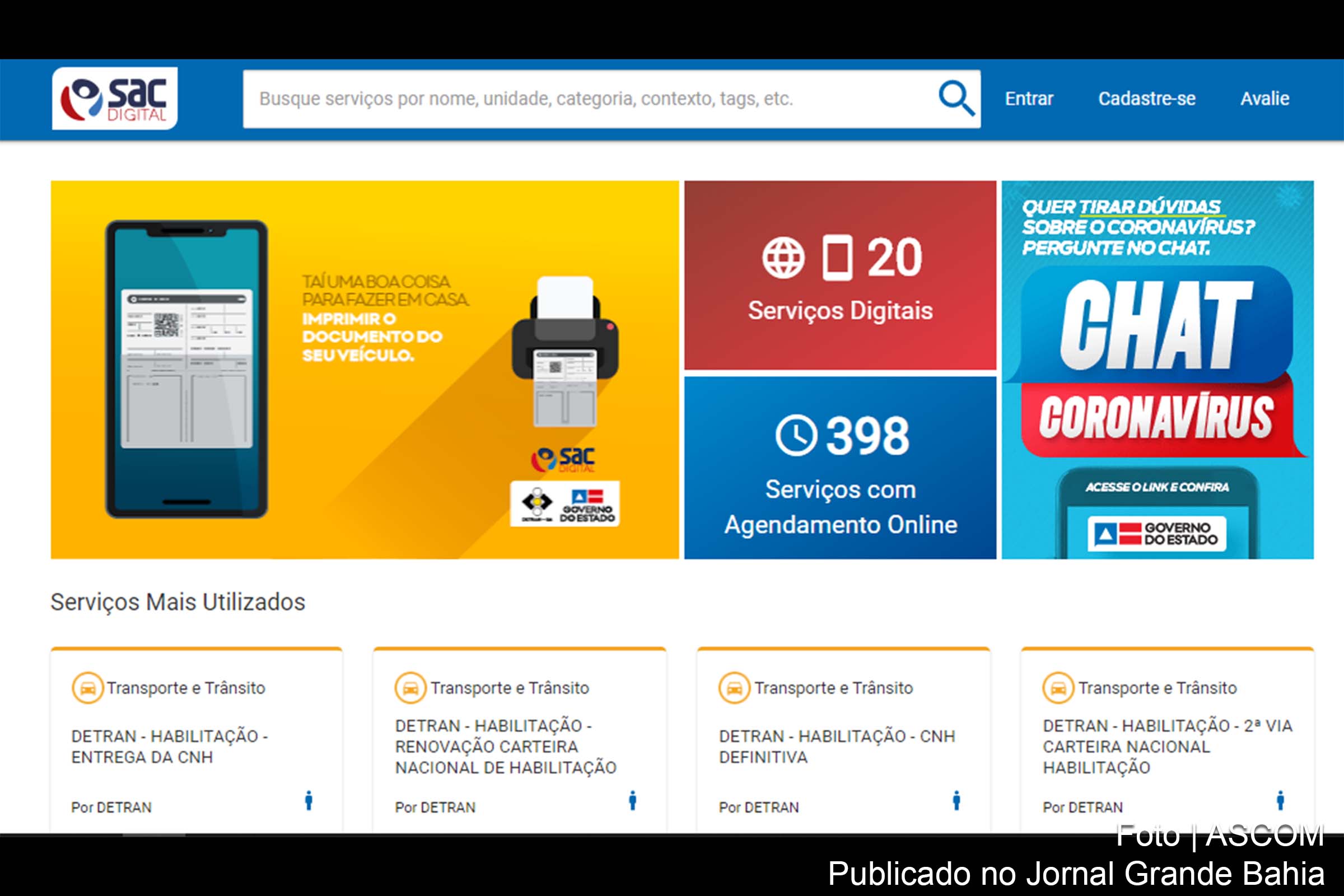 Com o objetivo de otimizar o atendimento ao público, está em andamento no Detran Bahia a migração de todos os serviços online do órgão para a plataforma do SAC Digital.