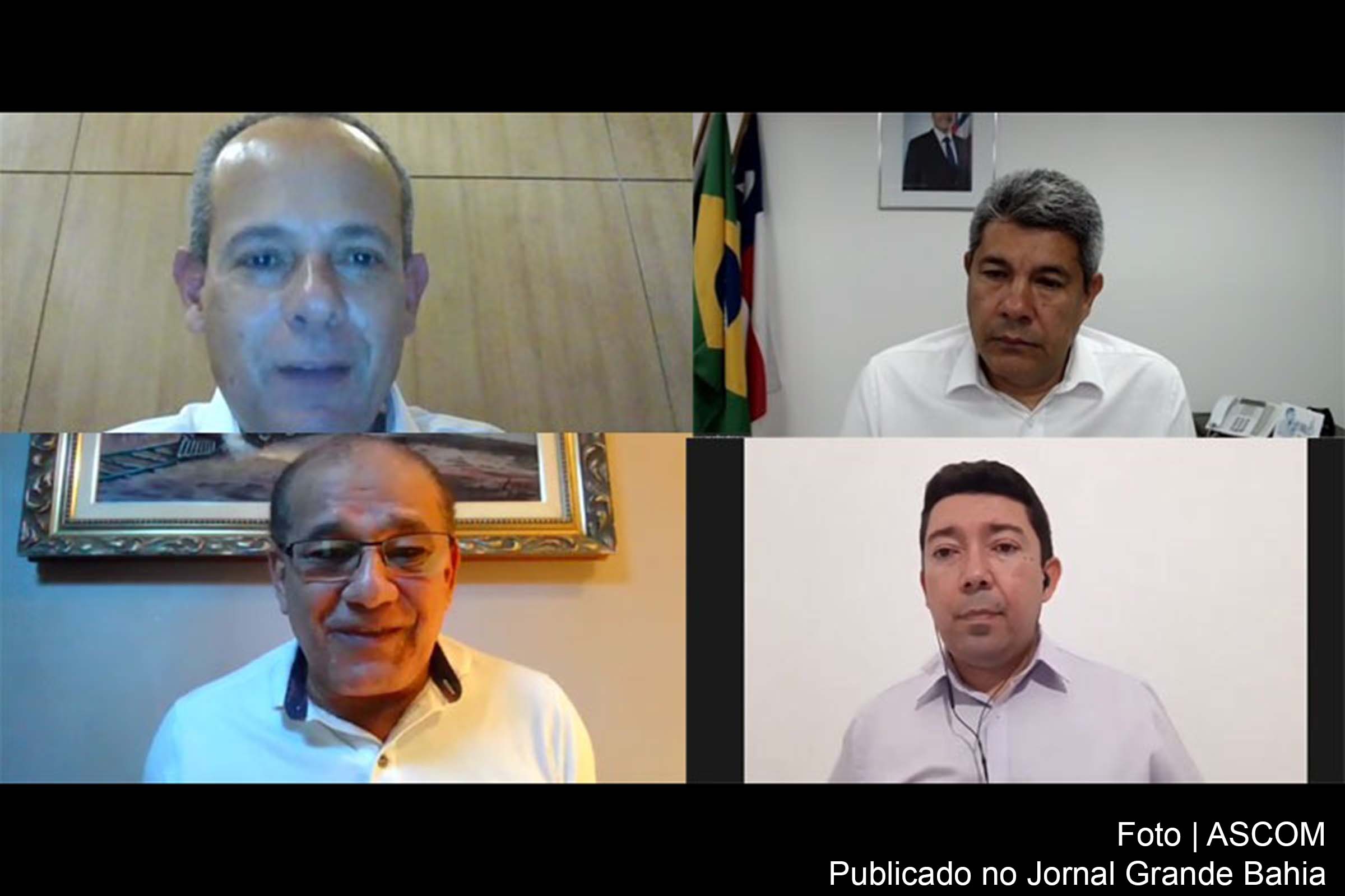 Secretário estadual Jerônimo Rodrigues participa de reunião remota sobre educação.