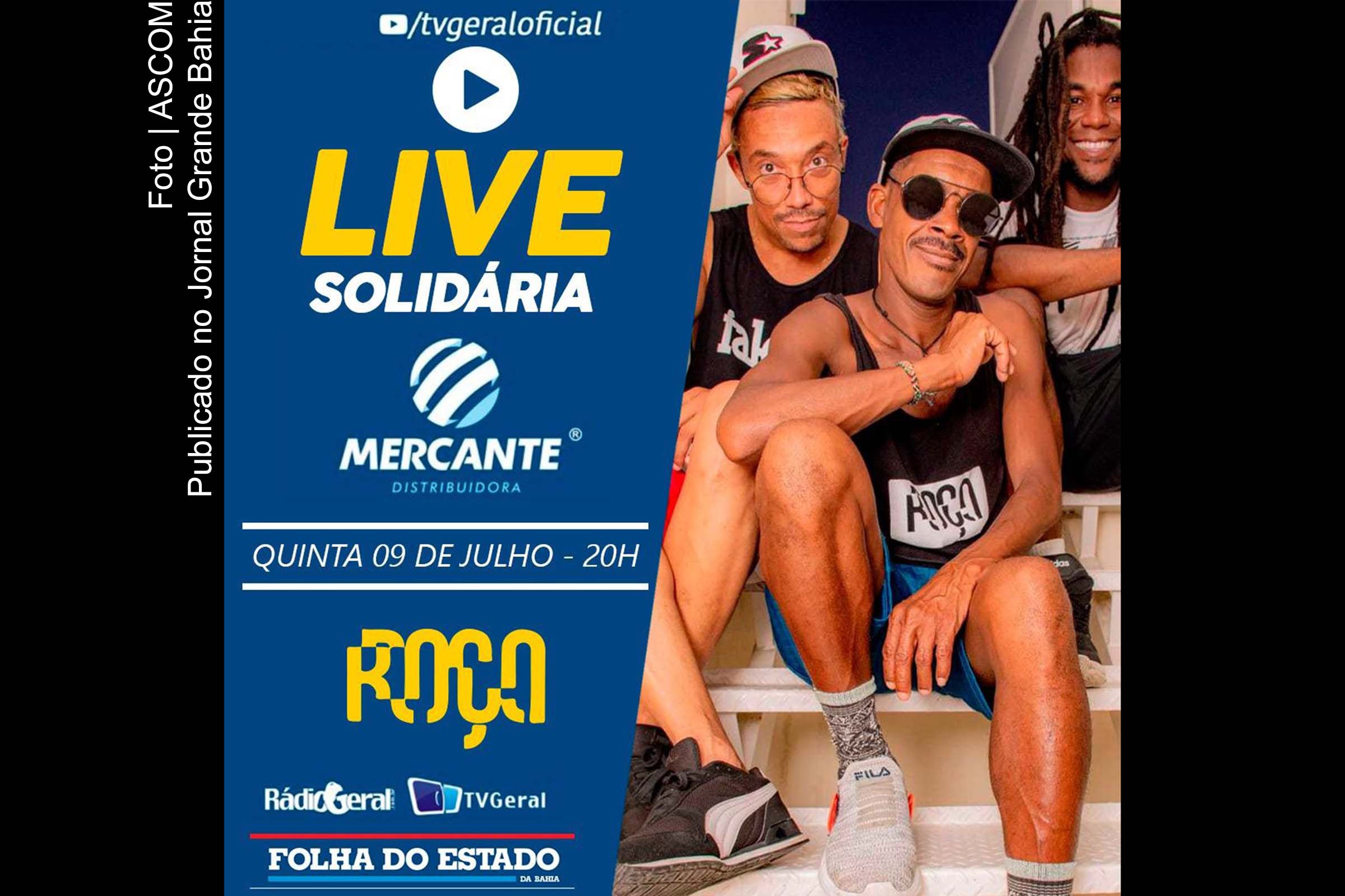 Cartaz anuncia live da banda Roça Sound.