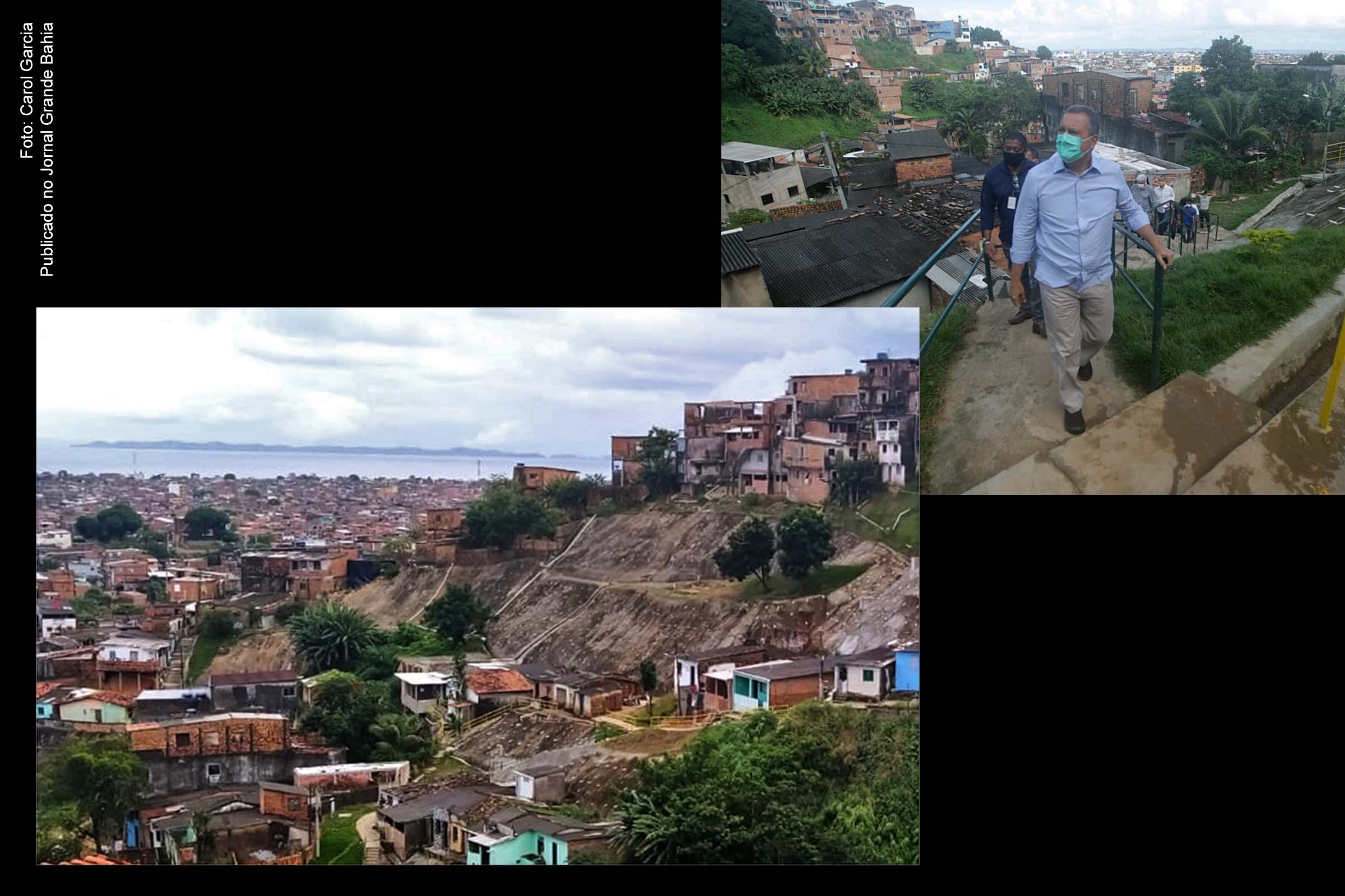 Governador Rui Costa entrega obras de contenção de encosta na Capelinha de São Caetano, em Salvador.