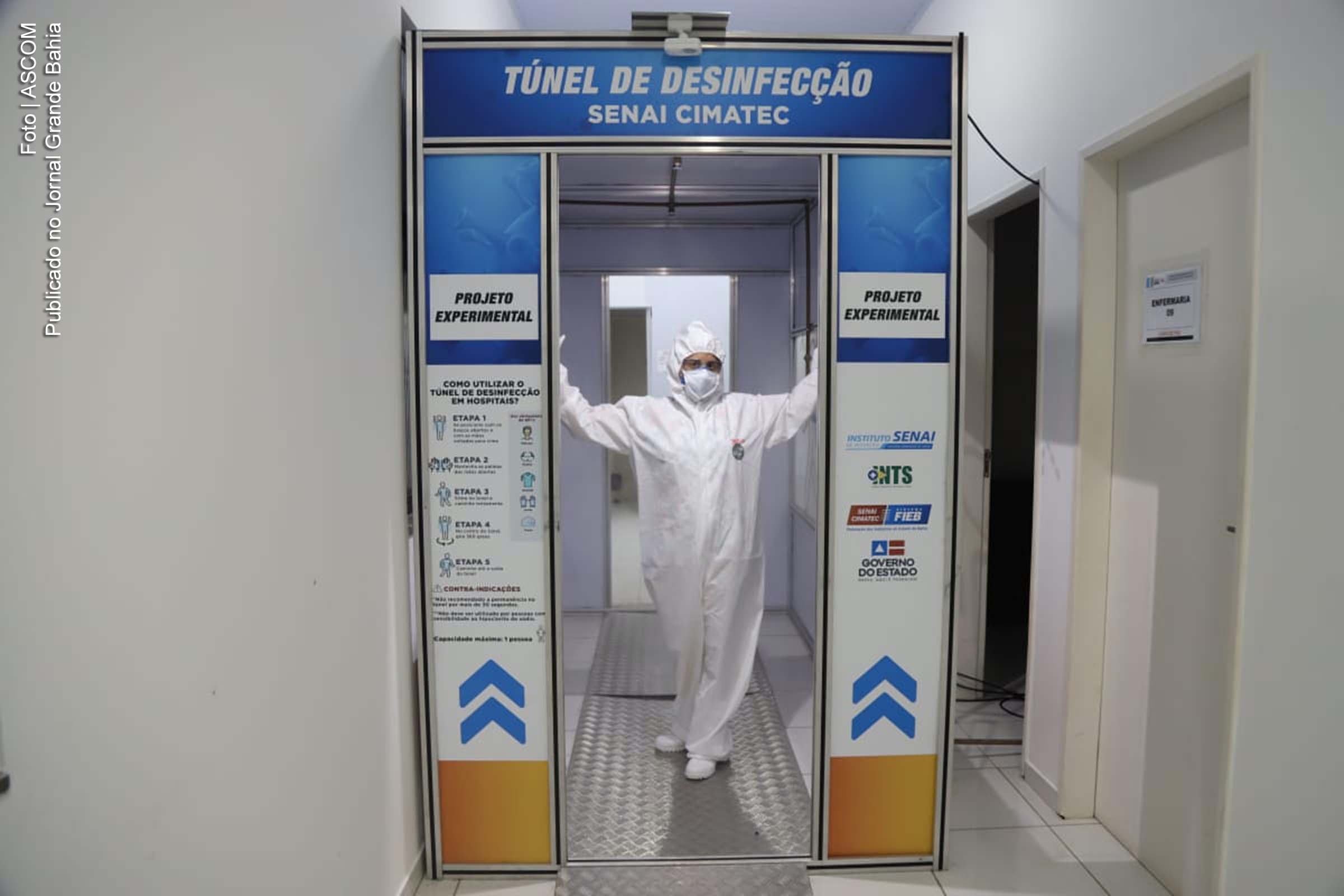 Hospital de Campanha em Senhor do Bonfim recebe túnel de desinfecção do Senai Cimatec.