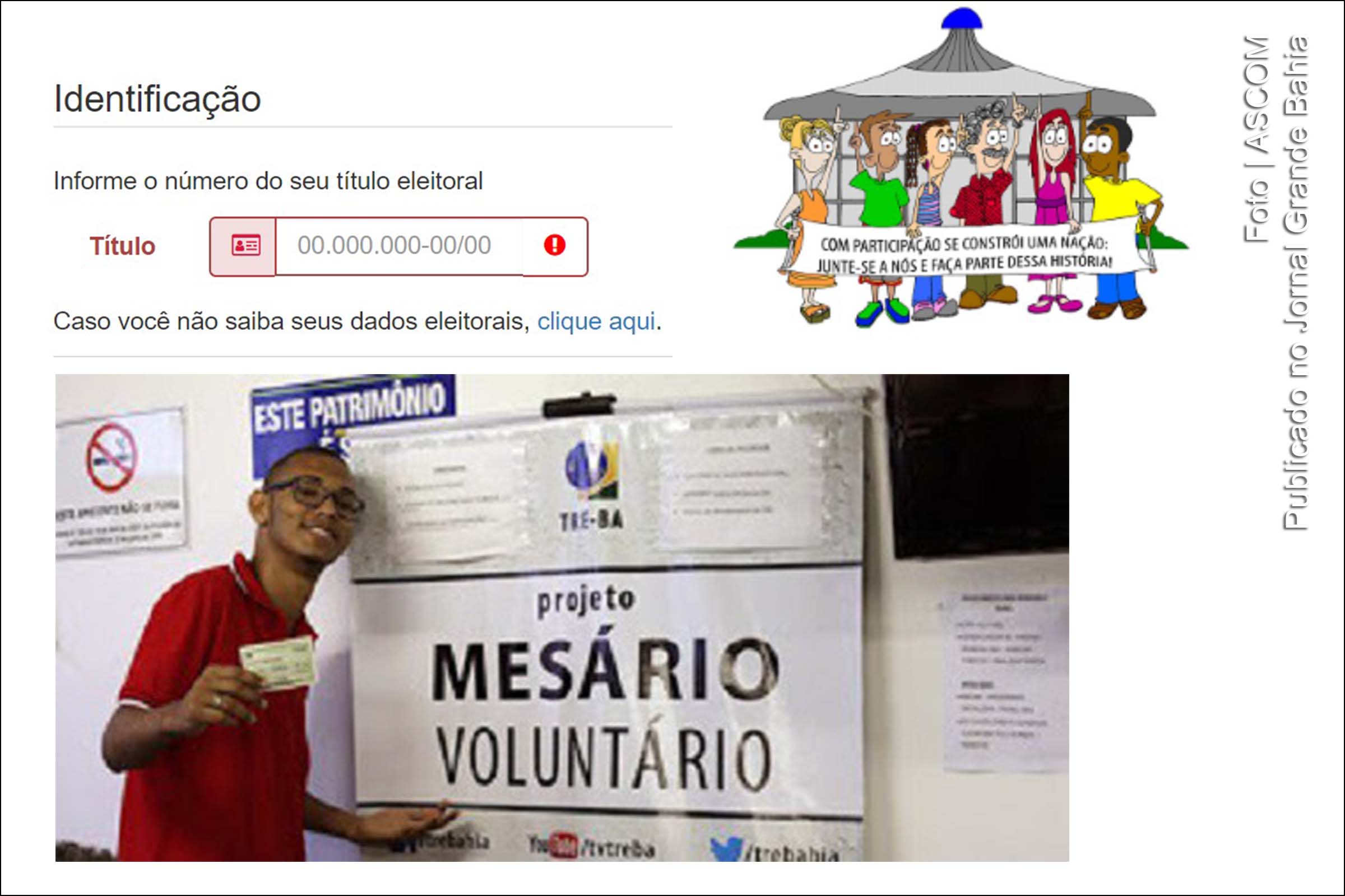 Interessados em participar das eleições 2020 devem se inscrever no projeto Mesário Voluntário, no site do TRE.
