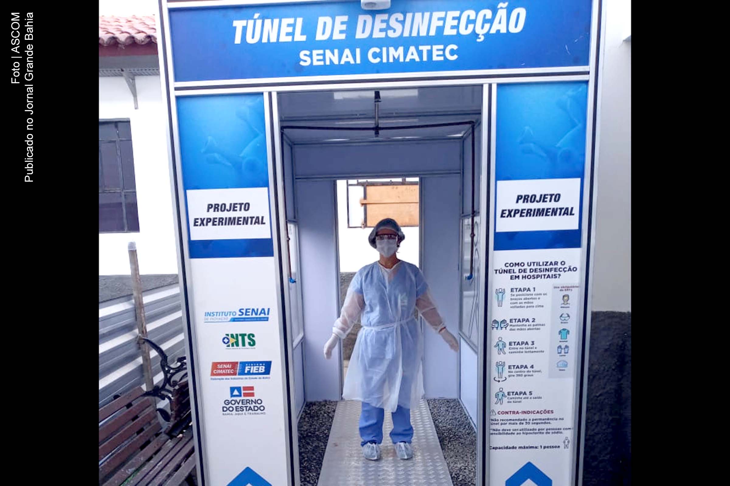 Túnel de Desinfecção do Senai Cimatec é implantado em Hospital em Ribeira do Pombal.