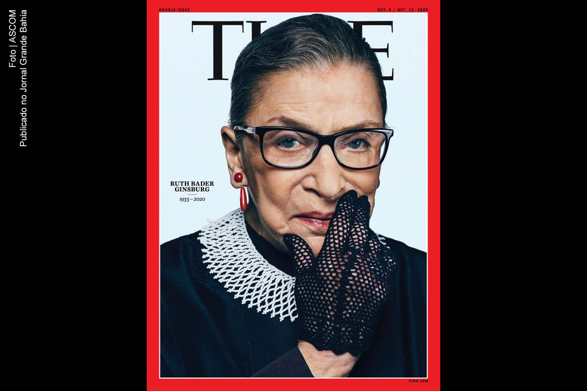 Capa da revista Time traz Ruth Bader Ginsburg, juíza da Suprema Corte dos EUA.