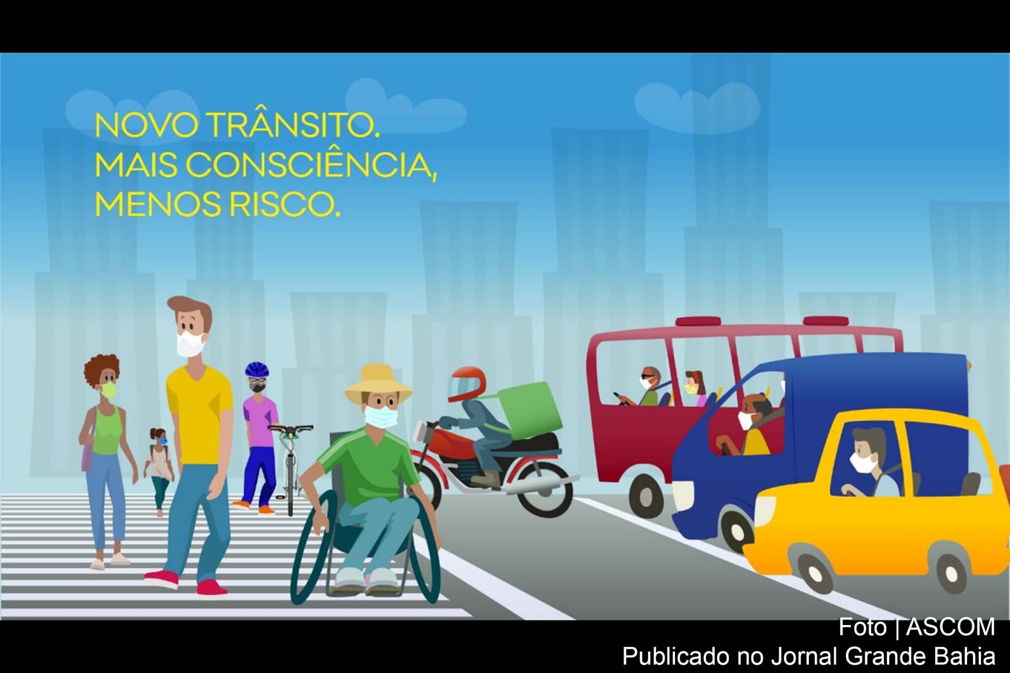 Cartaz anuncia Campanha na Semana Nacional de Trânsito.