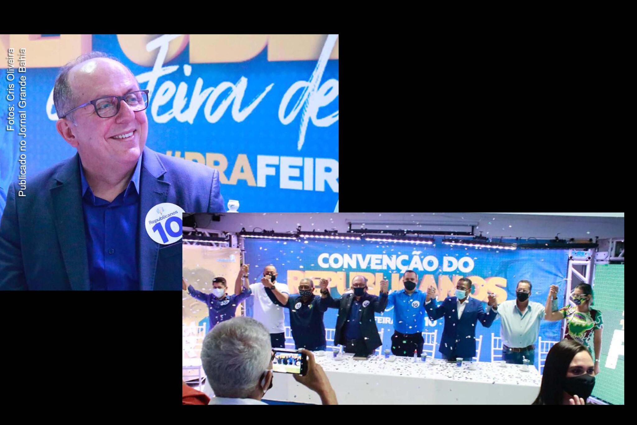 Convenção dos Republicanos confirma candidatura do deputado José de Arimateia à prefeito de Feira de Santana e Paulo Tarso (DC) para vice-prefeito.