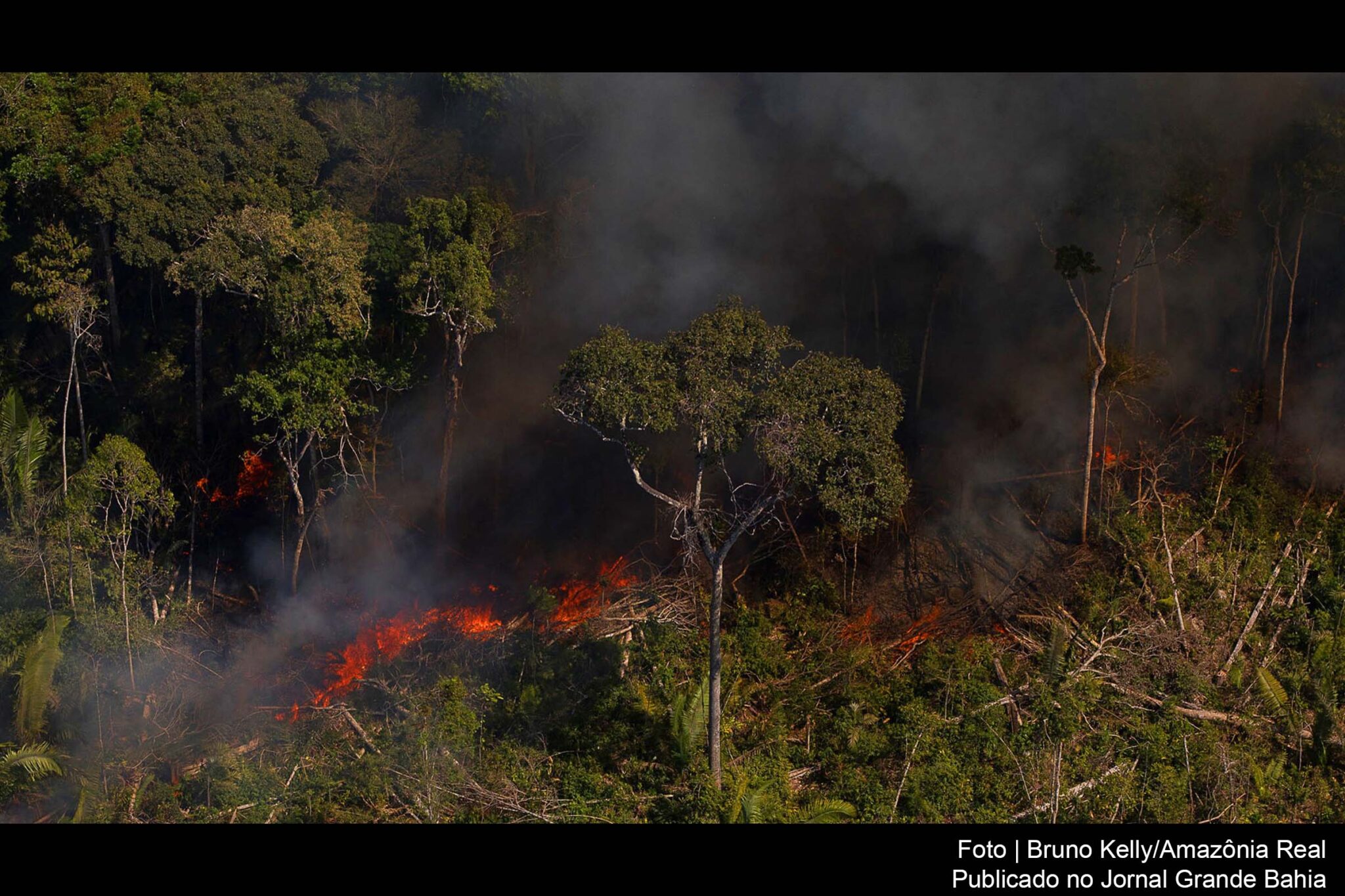 Queimada próxima à Floresta Nacional do Jacundá, em Rondônia.