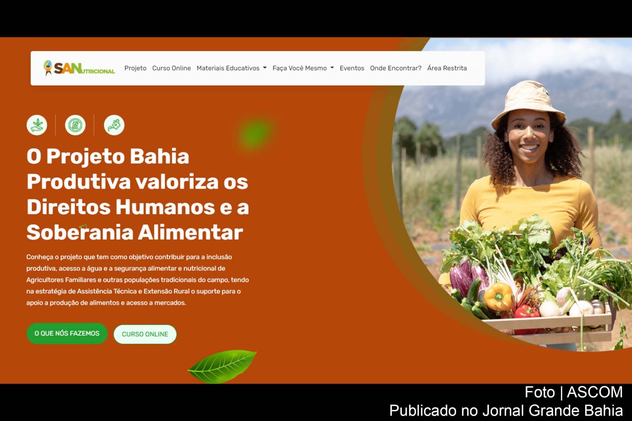 Cartaz anuncia plataforma SAN Bahia Produtiva.