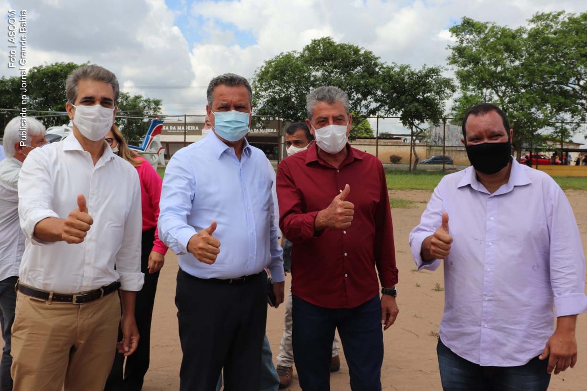 Deputado Robinson Almeida, governador Rui Costa e o prefeito Orlandinho Pereira (PT).
