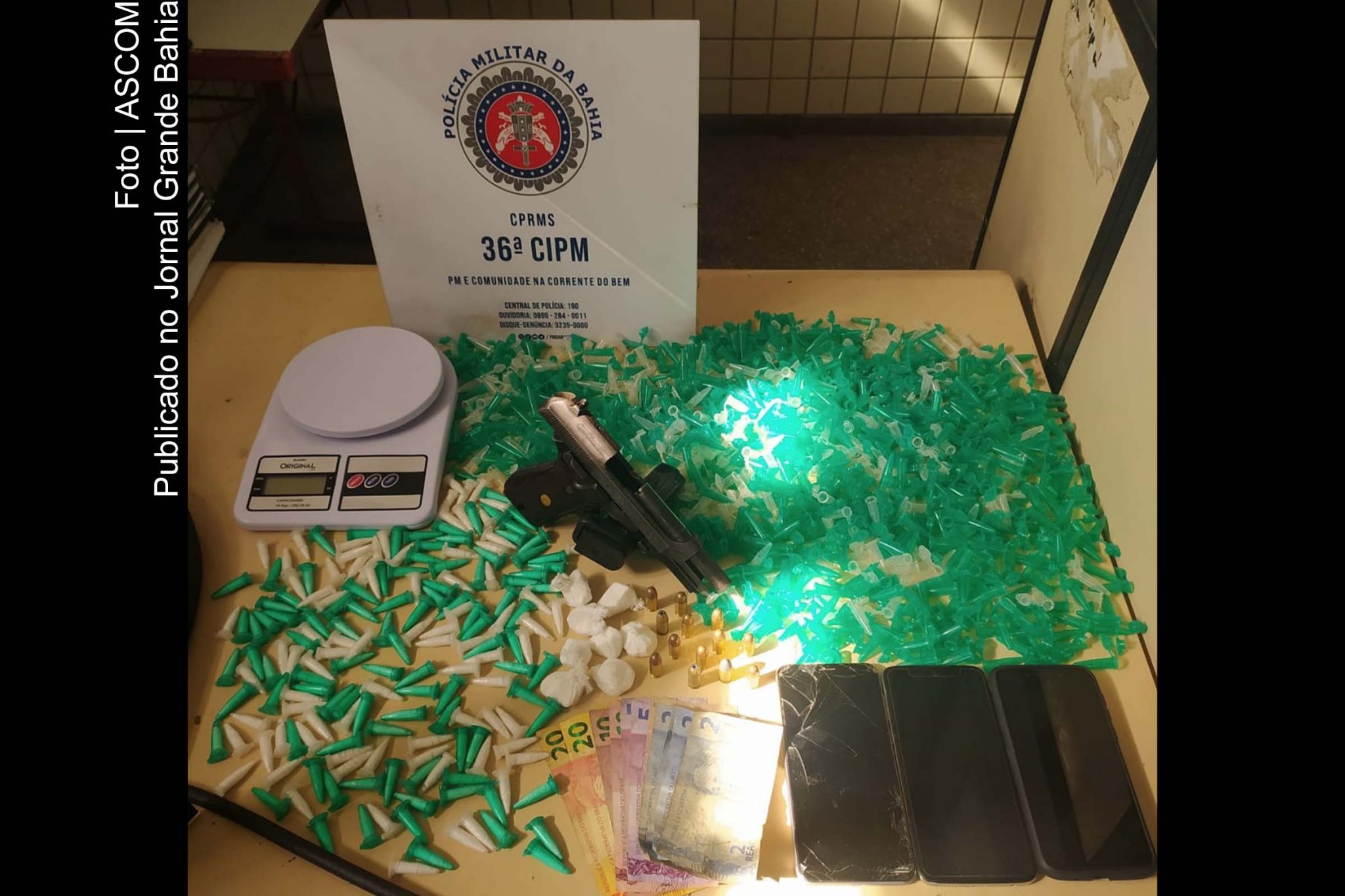 Homem flagrado com entorpecente e pistola na Região Metropolitana de Salvador