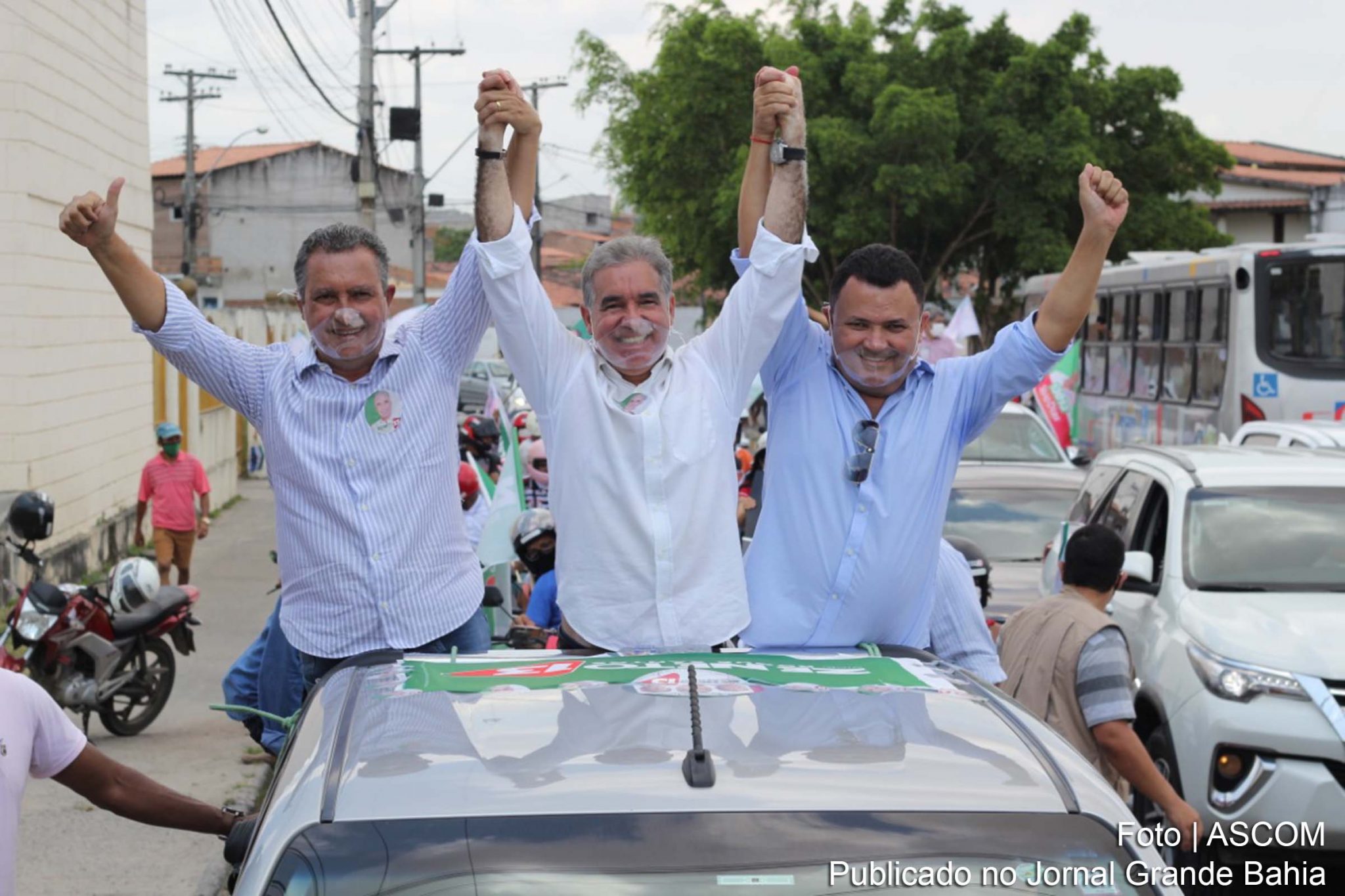 Governador Rui Costa, deputado Zé Neto e Roque Eudes participam de ato de campanha em Feira de Santana.