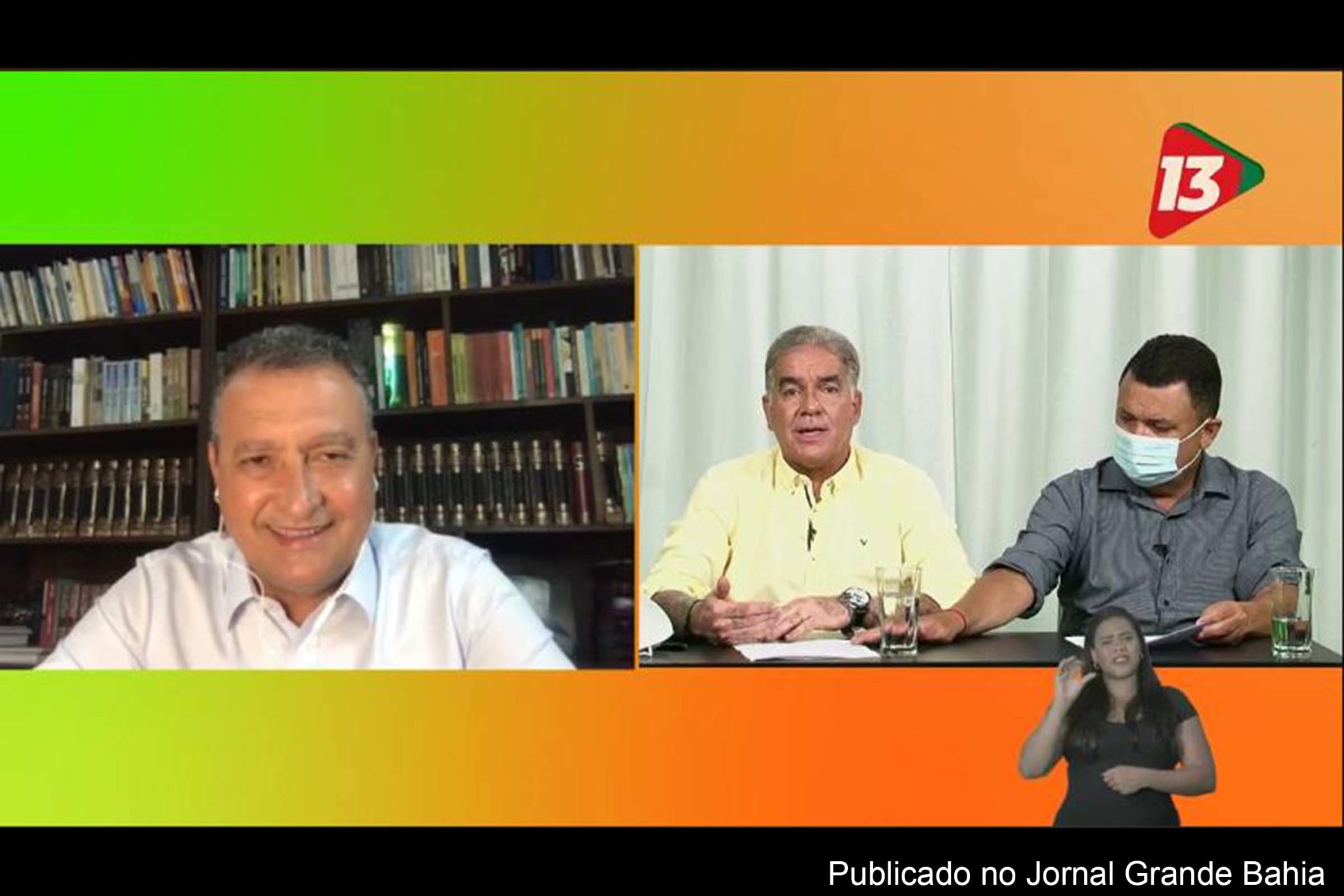 Rui Costa (PT), José Cerqueira Neto (Zé Neto, PT) e Roque Santos (PP) participam de encontro com empresários. Após reunião, governador e candidatos a prefeito e vice-prefeito percorrerão diversos bairros da cidade, em caravana.