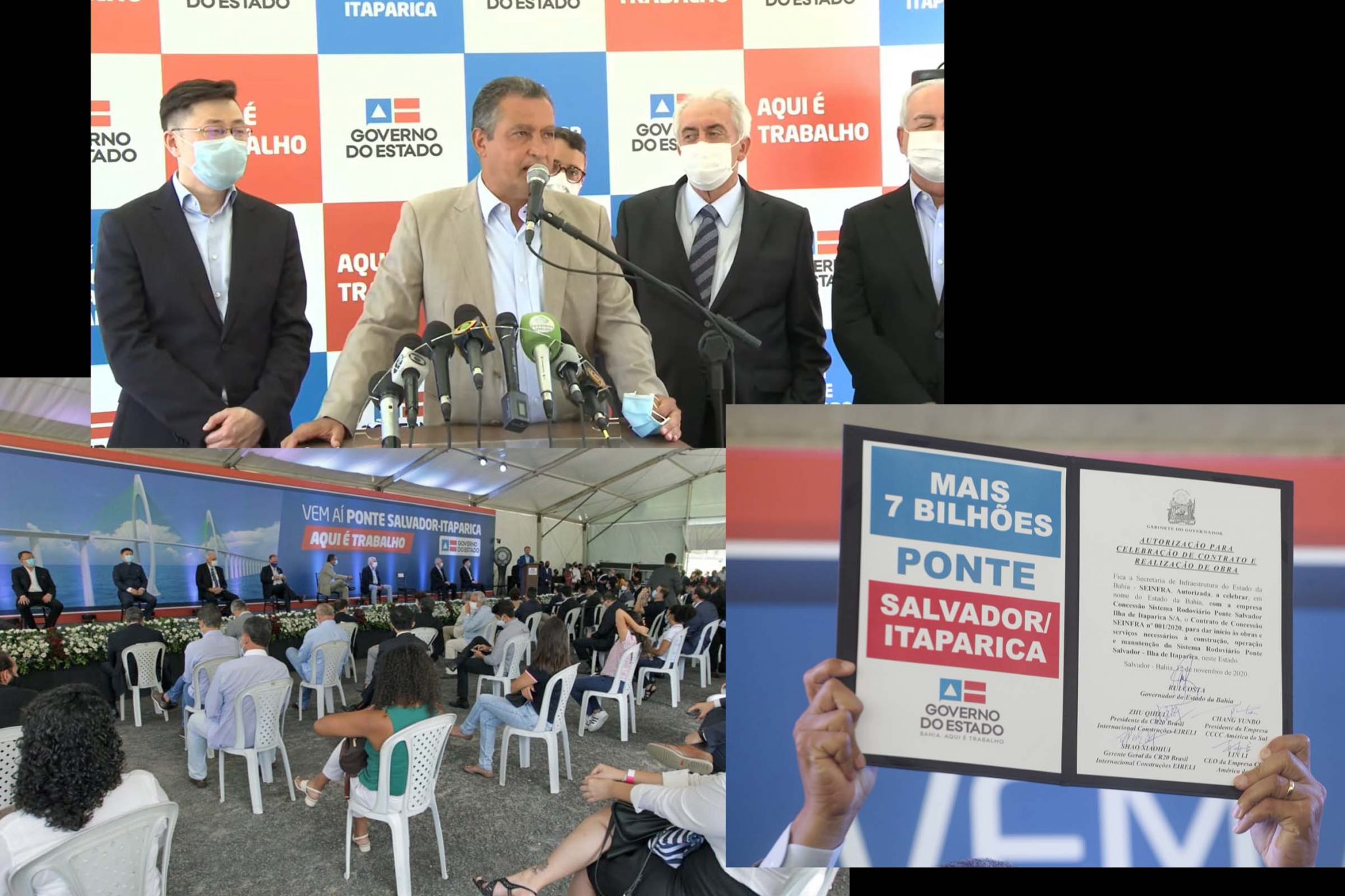 Governador Rui Costa autoriza início das obras da Ponte Salvador-Itaparica.