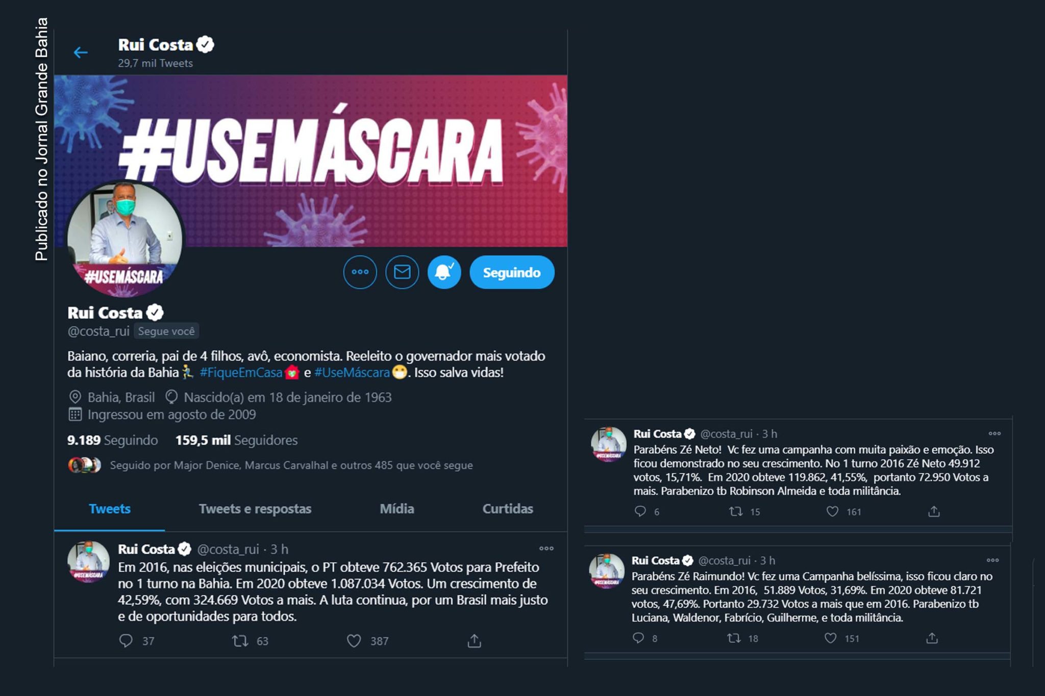 Eleições 2020: Governador Rui Costa parabeniza candidatos à prefeito Zé Neto, em Feira de Santana e Zé Raimundo, em Vitória da Conquista