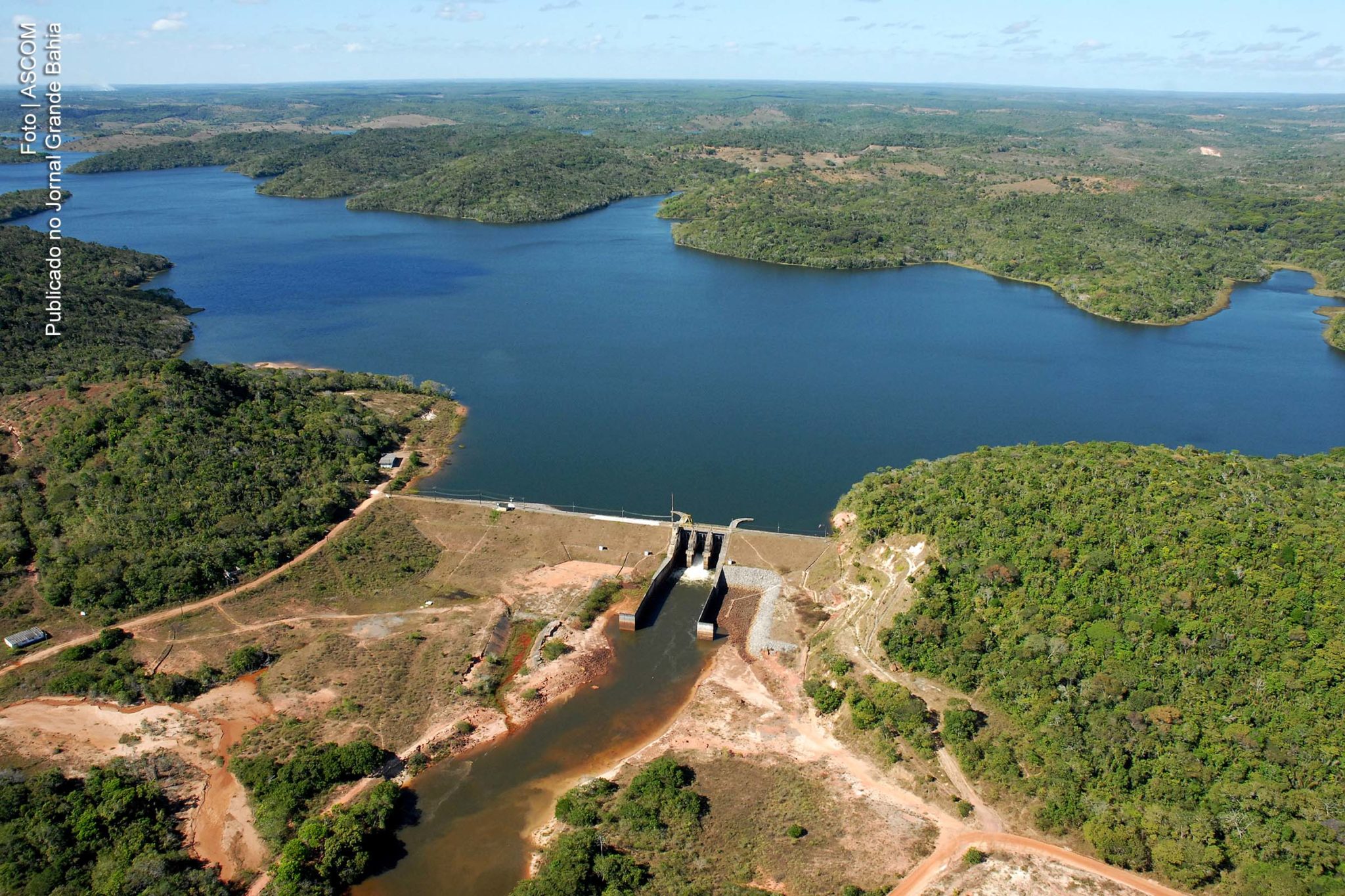 Vista aérea da Barragem Santana Helena.