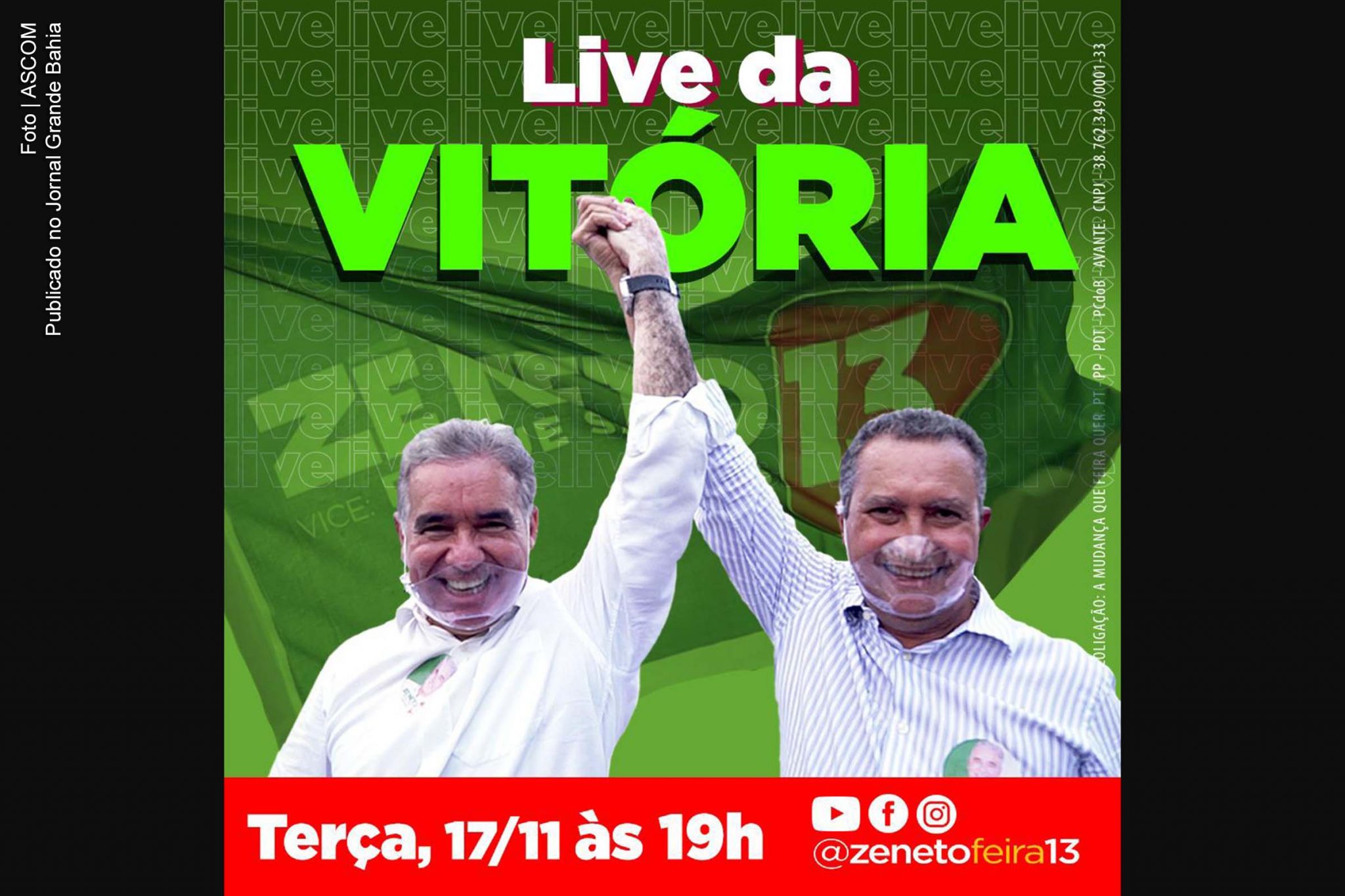 Zé Neto e Rui Costa participam de ‘live’ e debatem BRT de Feira de Santana.