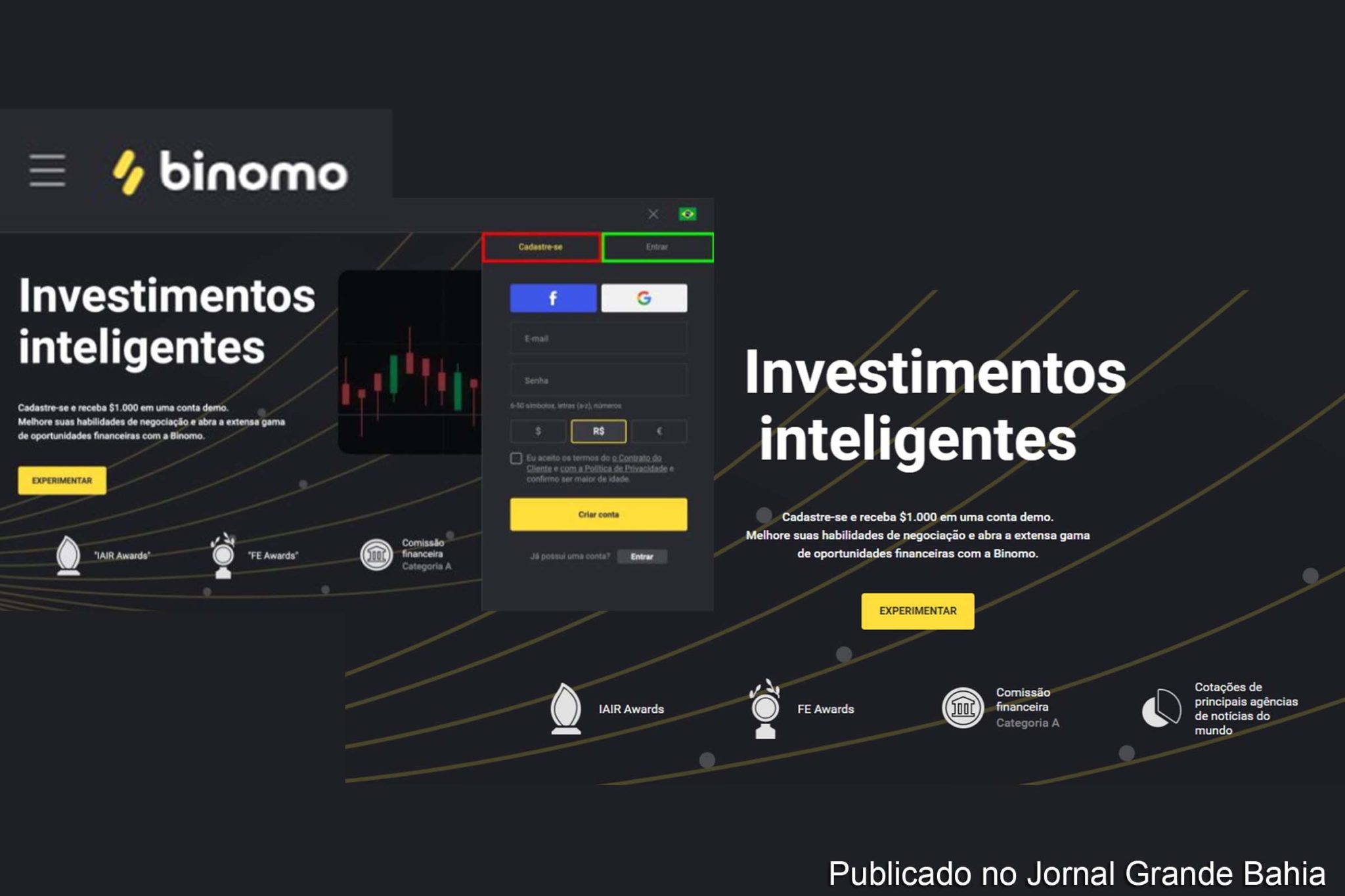 A Binomo permite lucrar de acordo com a valorização ou desvalorização de ativos.