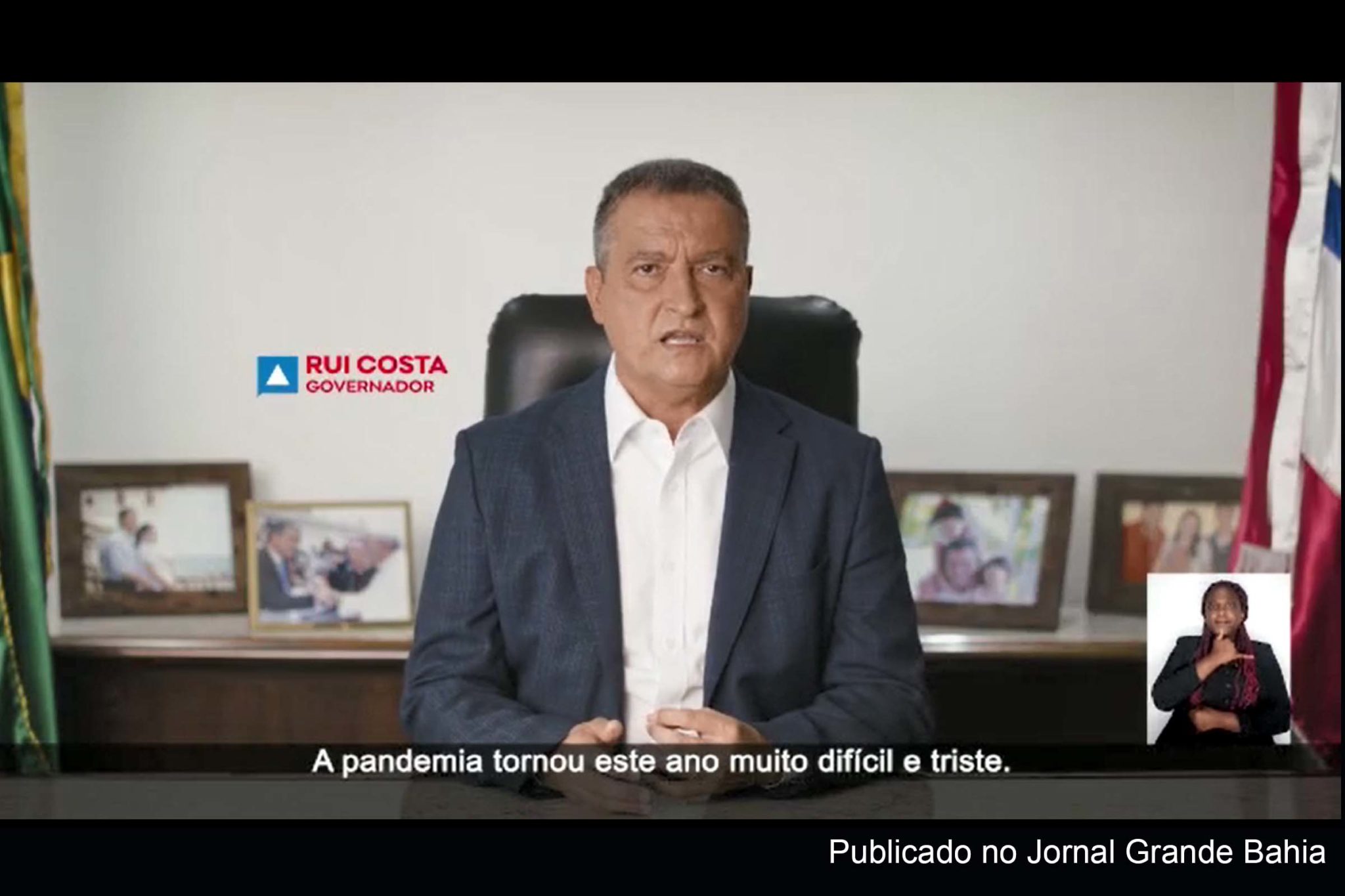 Governador Rui Costa desejou feliz natal à população e pediu que adote medidas de isolamento e distanciamento social.