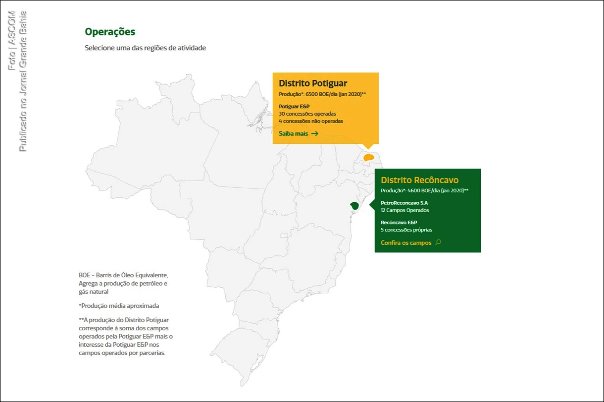 PetroReconcavo opera campos de petróleo maduro no Recôncavo da Bahia.