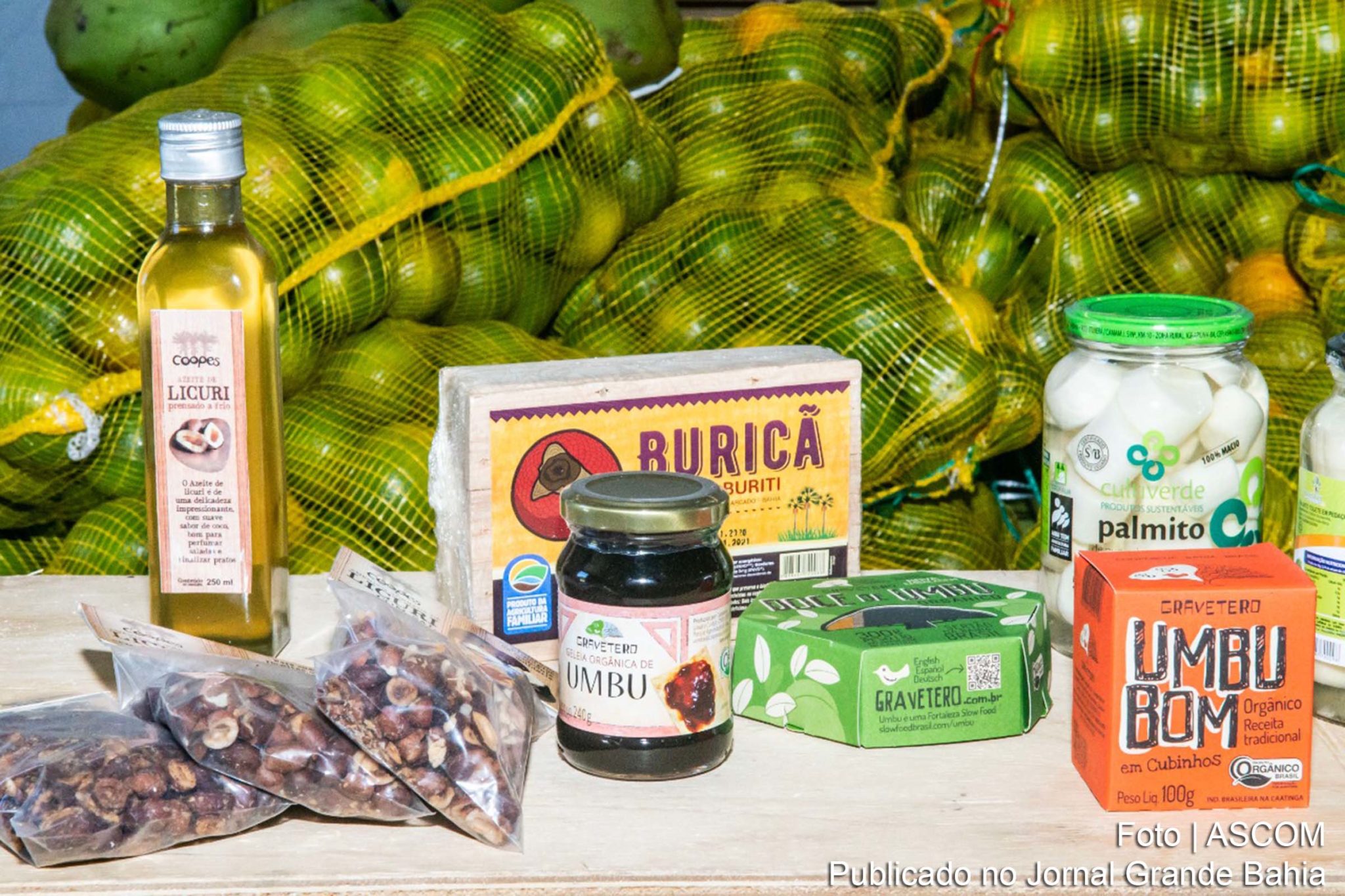 Produtos em lançamento na 11ª Feira Baiana da Agricultura Familiar e Economia Solidária.