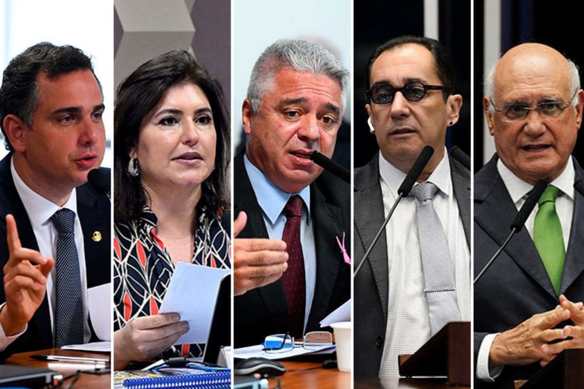 Rodrigo Pacheco (DEM-MG), Simone Tebet (MDB-MS), Major Olimpio (PSL-SP), Jorge Kajuru (Cidadania-GO) e Lasier Martins (Podemos-RS) anunciaram que disputam a presidência do Senado Federal.