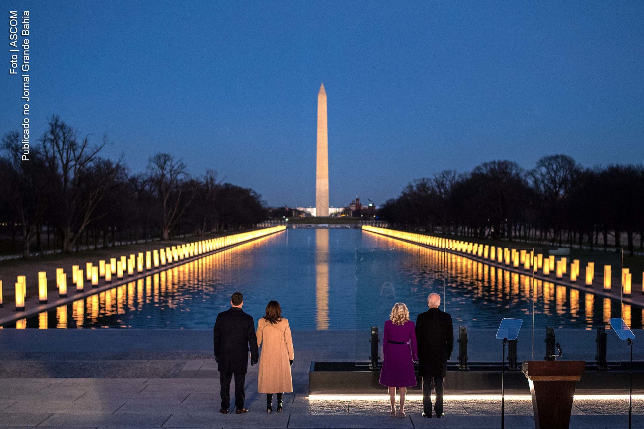 Presidente Joe Biden durante homenagem aos 400mil mortos por Covid-19 nos EUA.
