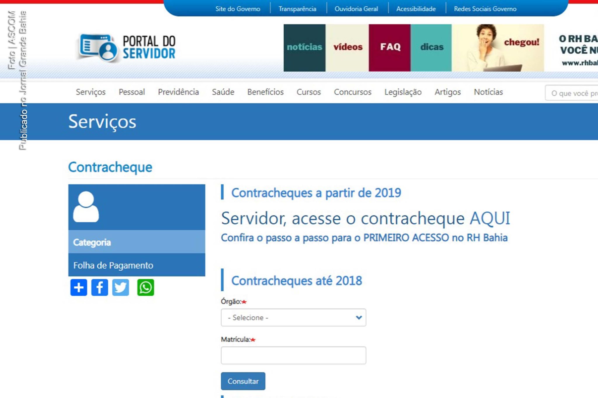 Tabela de pagamento do funcionalismo estadual da Bahia para 2021 é divulgada.