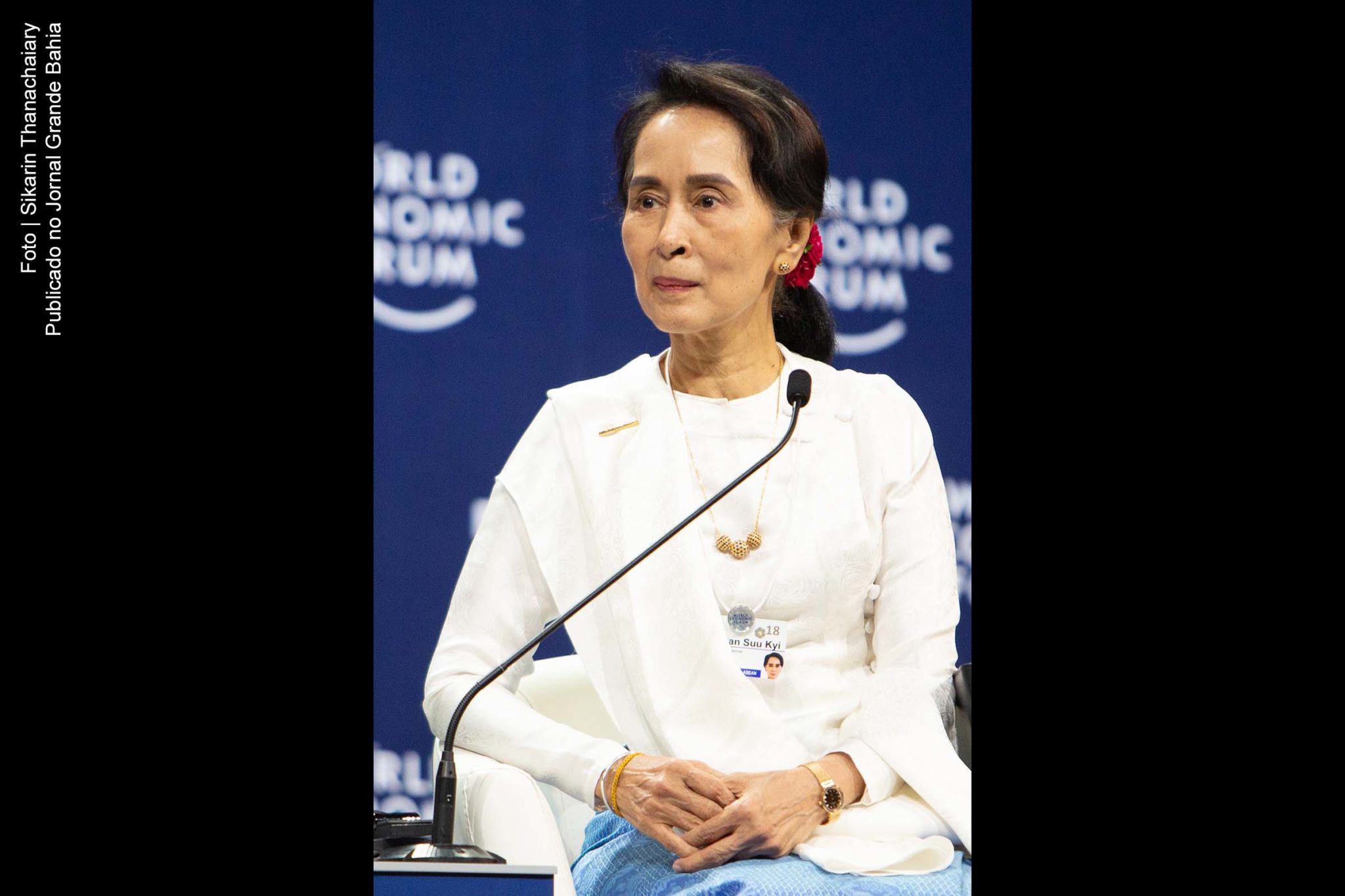 Aung San Suu Kyi, conselheira de Estado do Mianmar e Nobel da Paz.