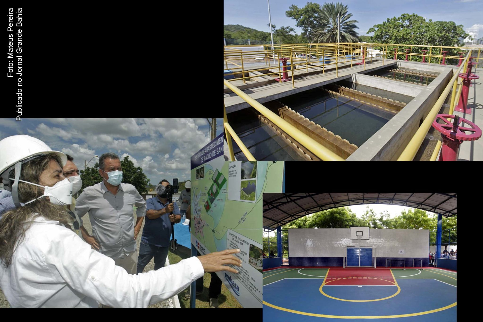 No município de Riacho de Santana, governador Rui Costa inaugura ampliação do Sistema de Abastecimento de Água e entrega da reforma da cobertura da quadra poliesportiva do Colégio Estadual Sinésio Costa.