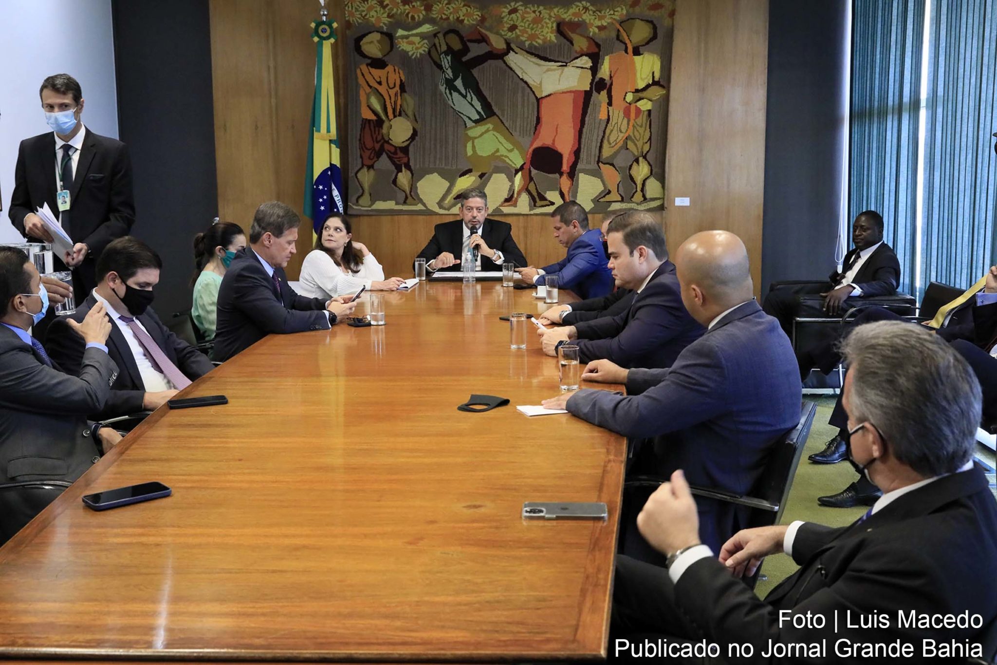Reunião de líderes com deputado Arthur Lira (PP-AL), presidente da Câmara.
