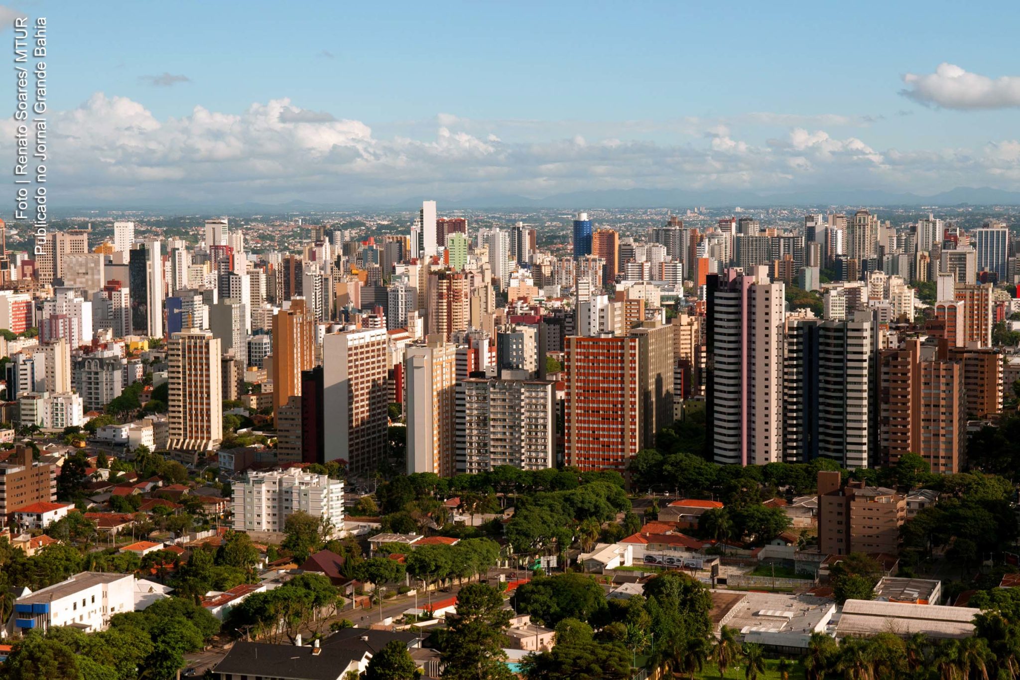 Vista parcial da cidade de Curitiba. Operação foi transferida para o Gaeco do Estado do Paraná.