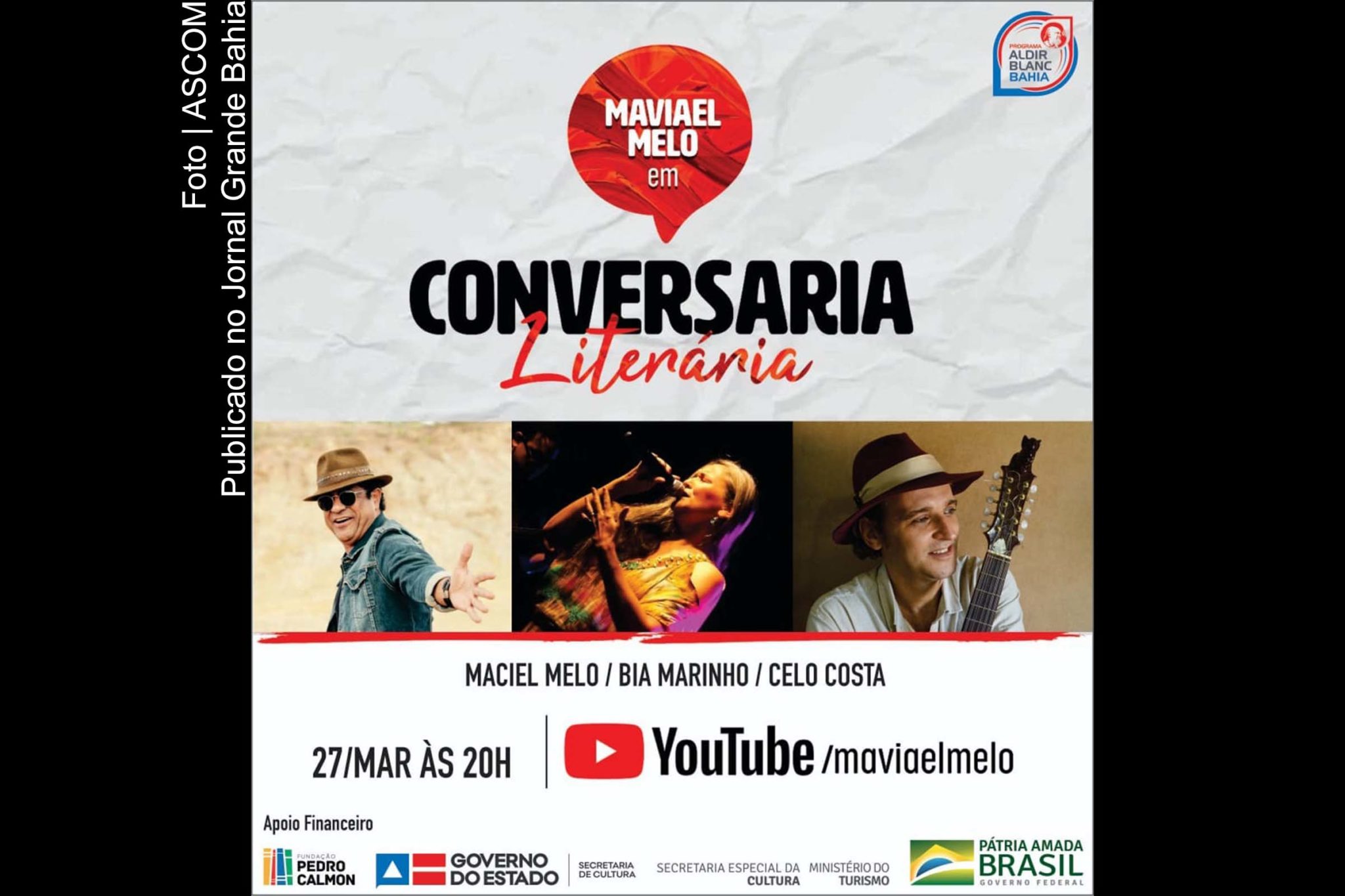 Chico César, Elisa Lucinda e Bráulio Tavares, entre outros nomes, vão participar das conversarias com Maviael Melo.