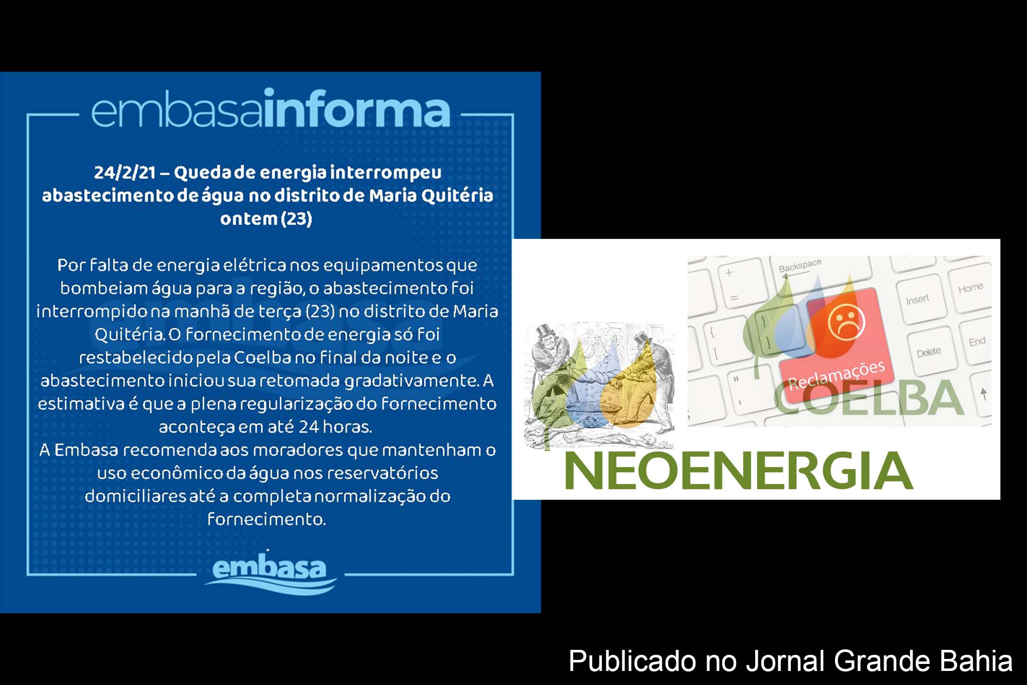 Controlada pela Neoenergia, Coelba presta péssimo serviço aos particulares e empresários.