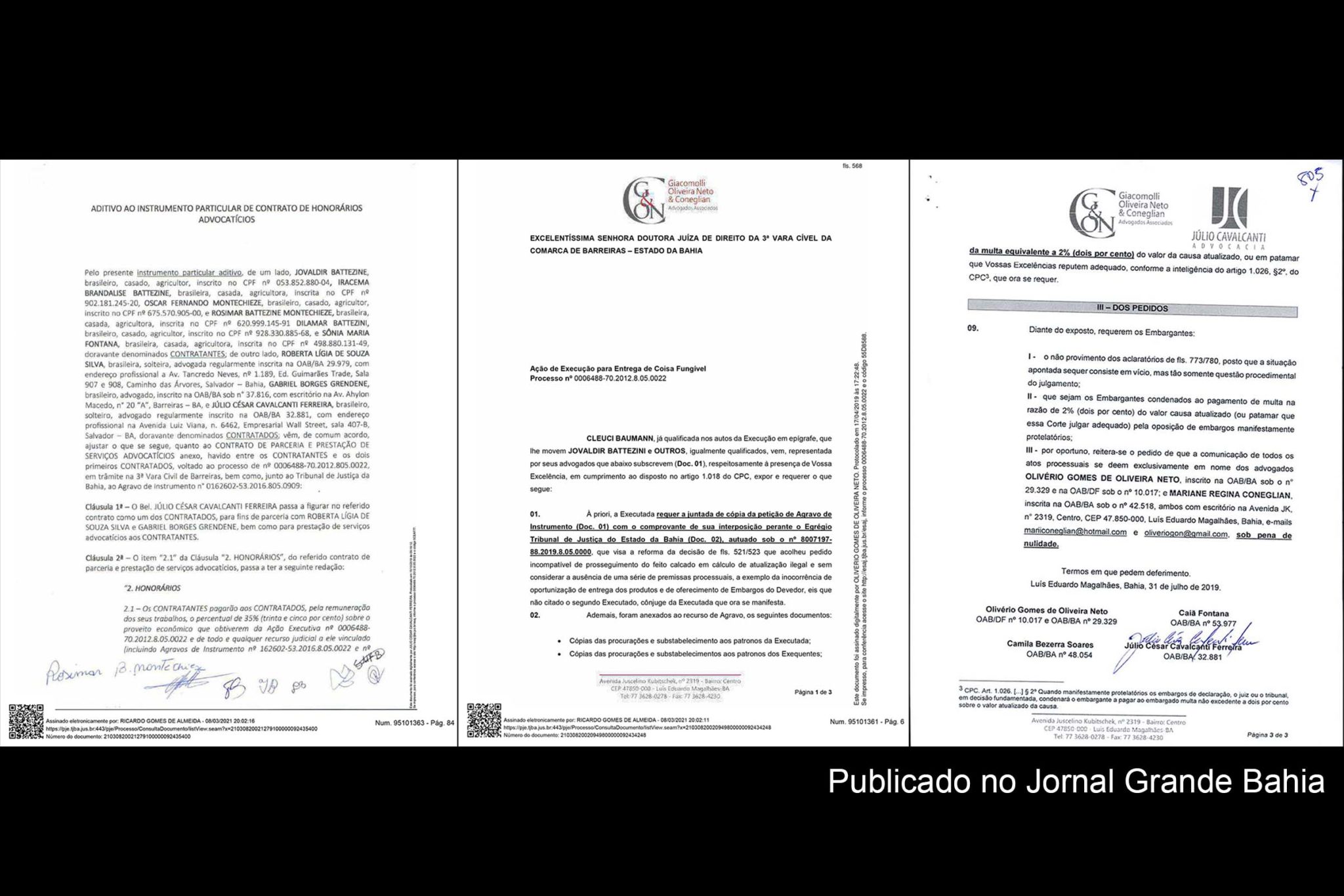 Parte I do Caso Batezzini x Baumann: Fonte revela como notório criminoso Júlio César operava com horários de 35%, em possível associação com desembargadora investigada no Caso Faroeste e advogado da parte adversa