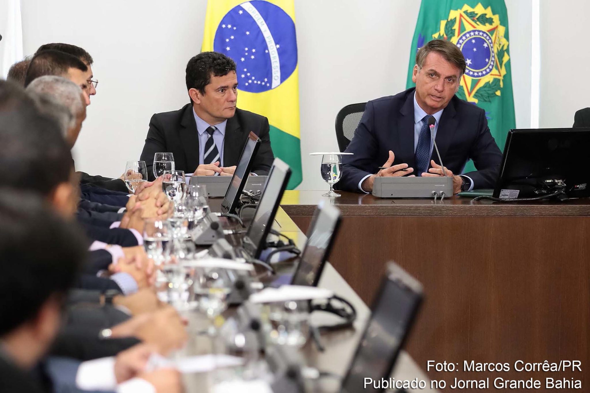 Em registro de 5 de fevereiro de 2020, ministro Sérgio Moro e o extremista Jair Bolsonaro.