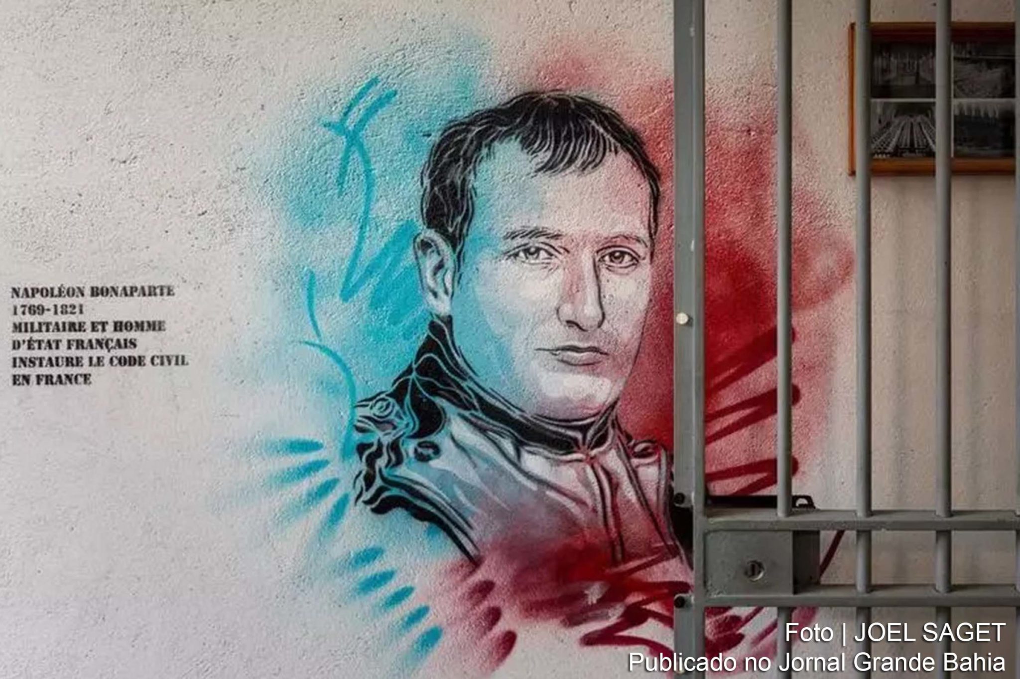 Retrato de Napoleão Bonaparte durante cárcere em Fresnes, na obra do artista Christian Guerny.