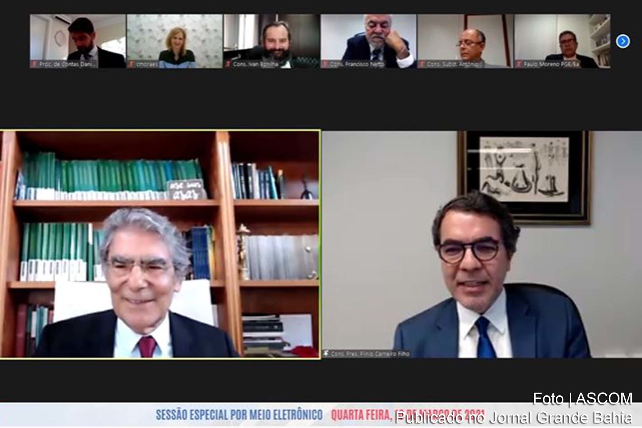 Ex-ministro Carlos Ayres Britto e o conselheiro Plínio Carneiro Filho, presidente do TCM Bahia.