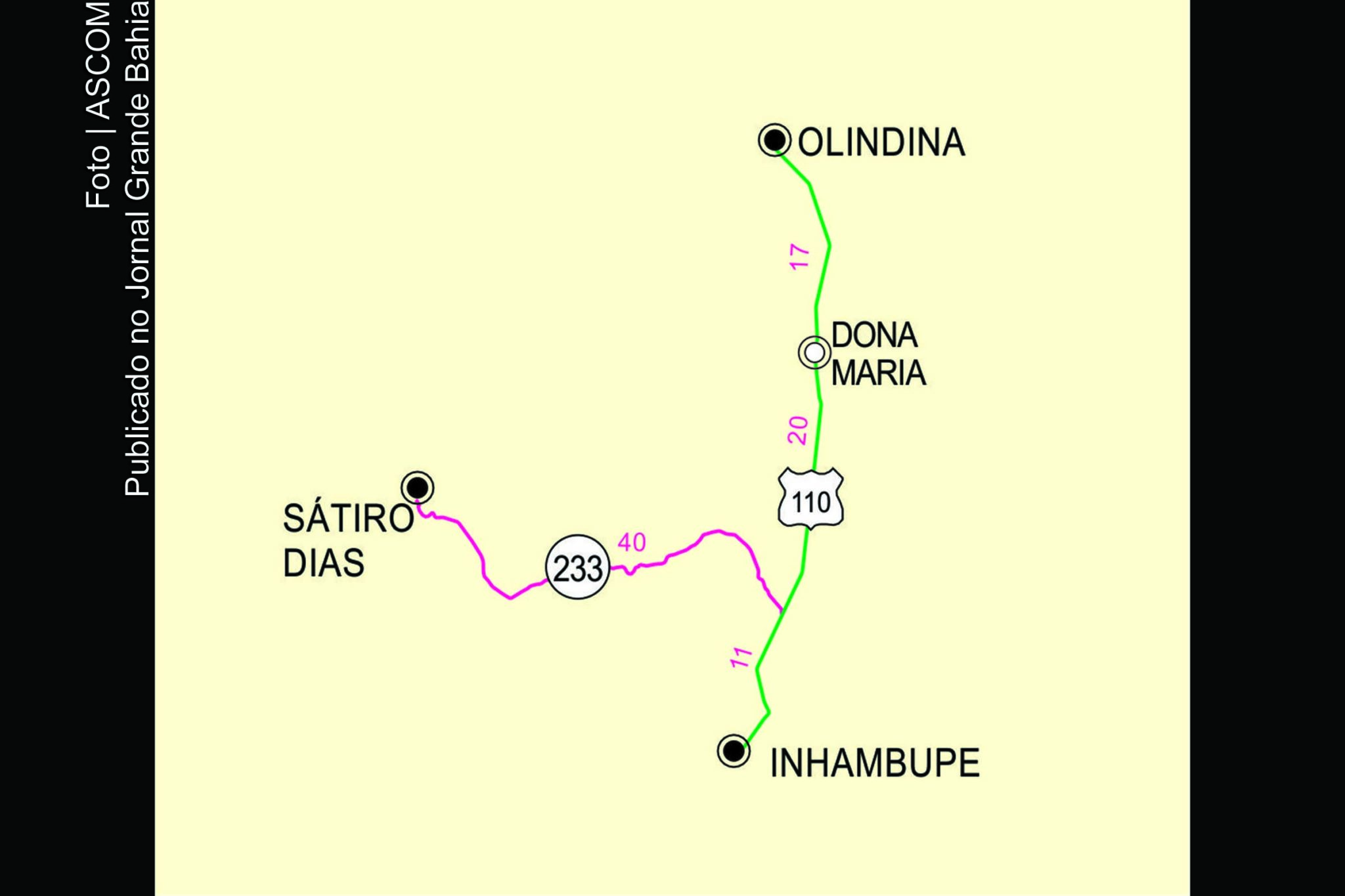 A obra será realizada pela Secretaria de Infraestrutura do Estado (SEINFRA) em um trecho de 39,6 quilômetros na região do Litoral Norte e Agreste da Bahia.