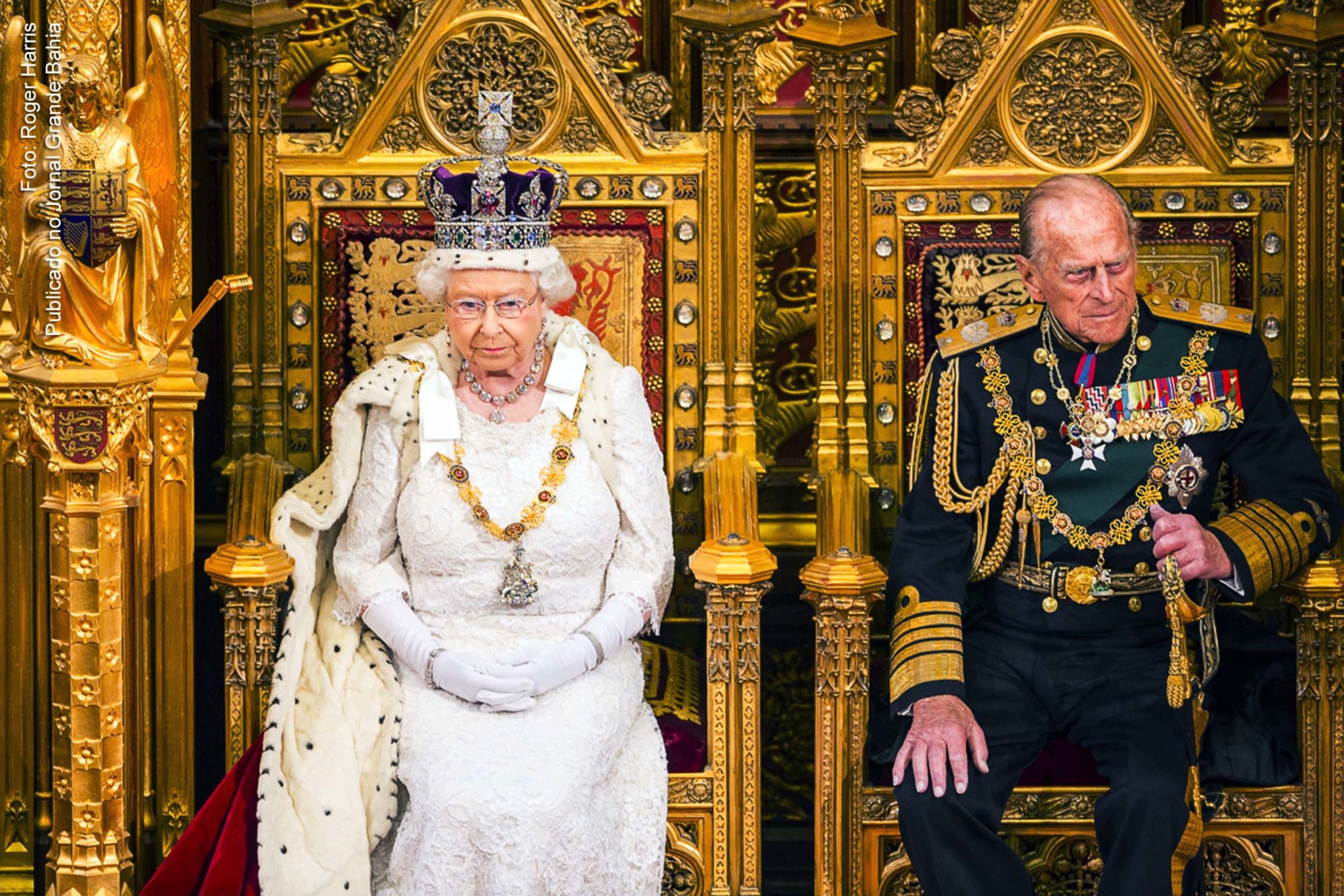 A rainha Elizabeth II e seu marido, o príncipe Philip, em registro de 24 de junho de 2015. Duque de Edimburgo tinha 99 anos, e sua saúde vinha se deteriorando há algum tempo. Ele e rainha da Inglaterra estavam casados desde 1947.