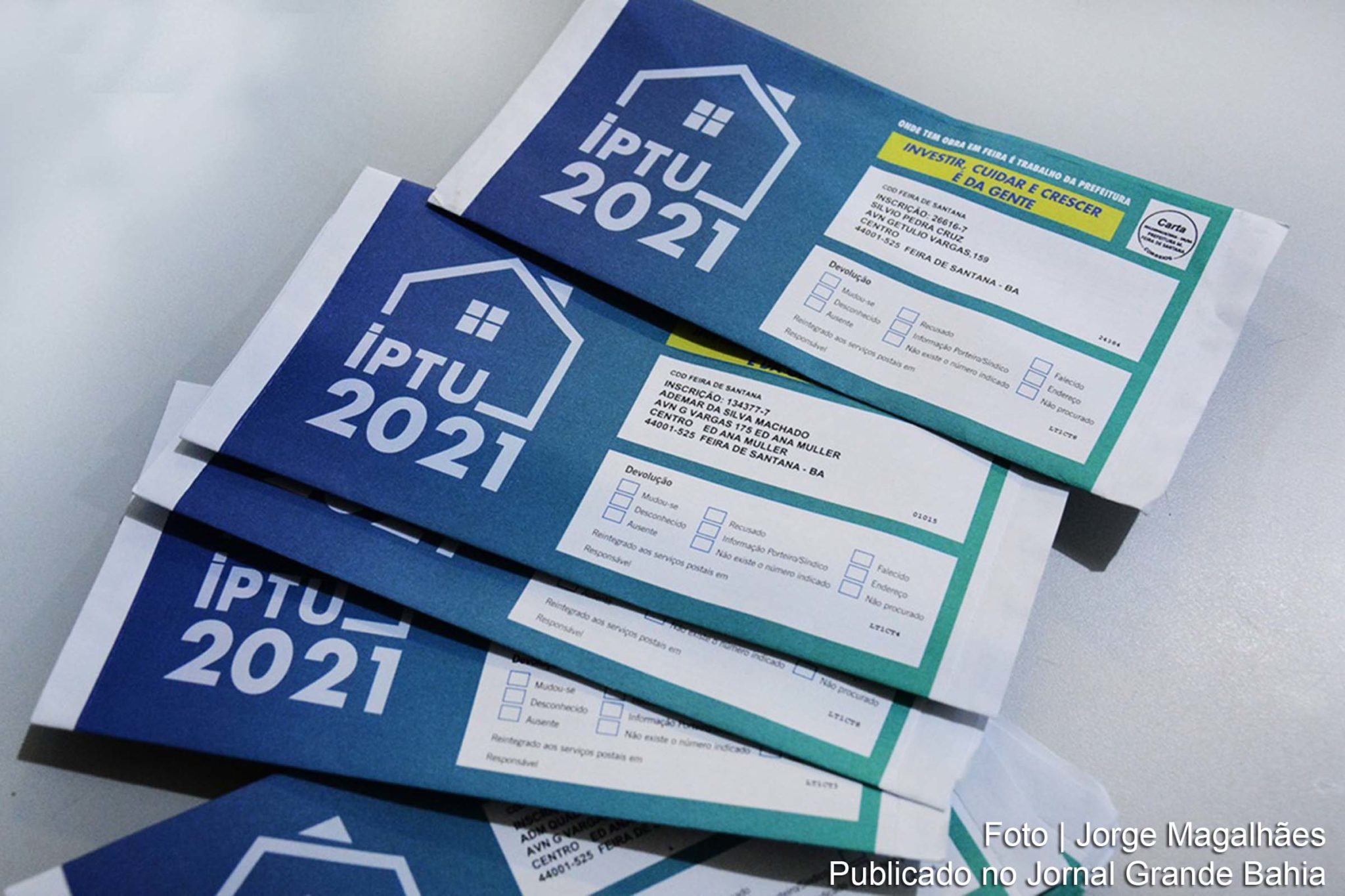 Carnês do IPTU 2021 de Feira de Santana começam a ser entregues pelos Correios, diz Governo Colbert Martins